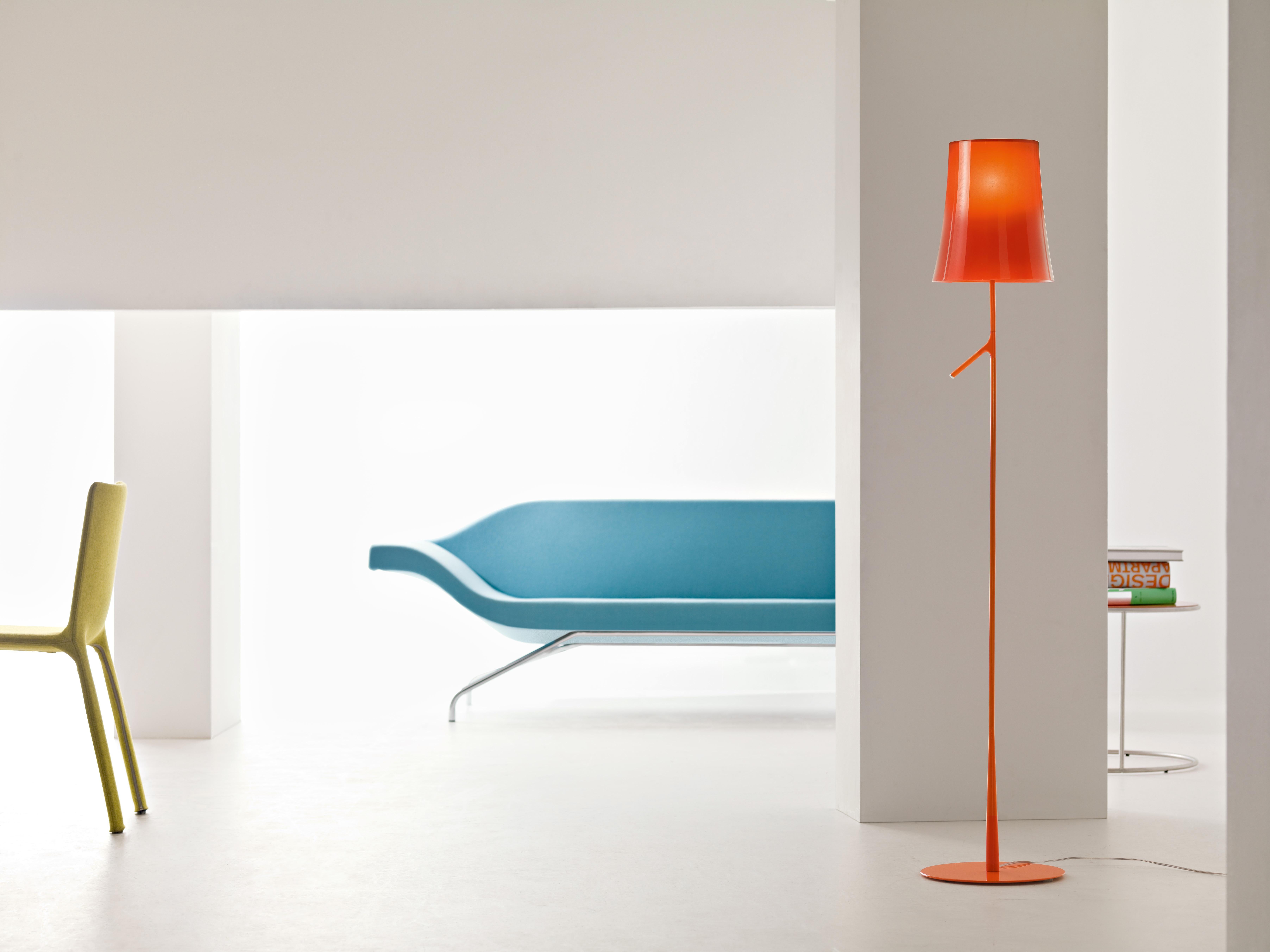 Dimmbare Birdie-Stehlampe in Orange von Ludovica & Roberto Palomba im Zustand „Neu“ in Brooklyn, NY