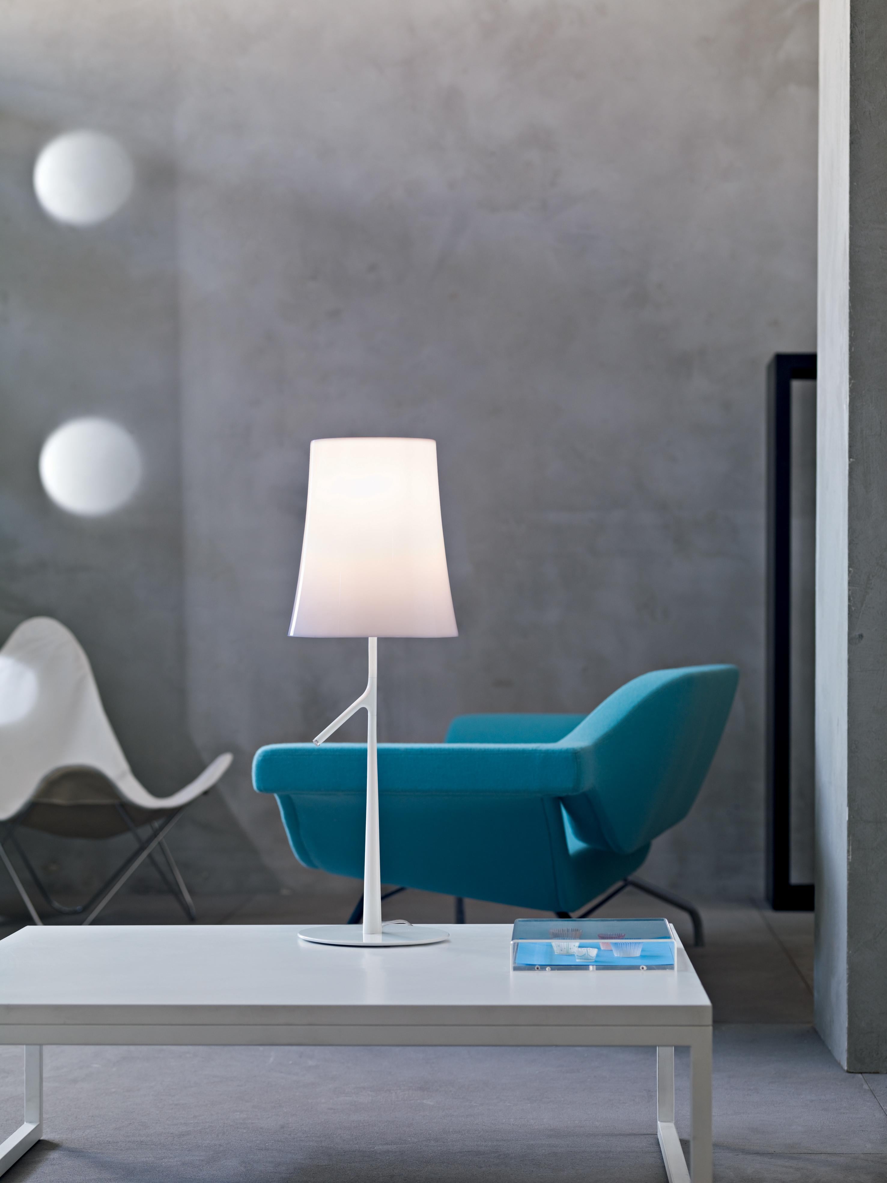 italien Foscarini Grande lampe à poser Birdie à intensité variable en gris par Ludovica + Roberto Palomba en vente