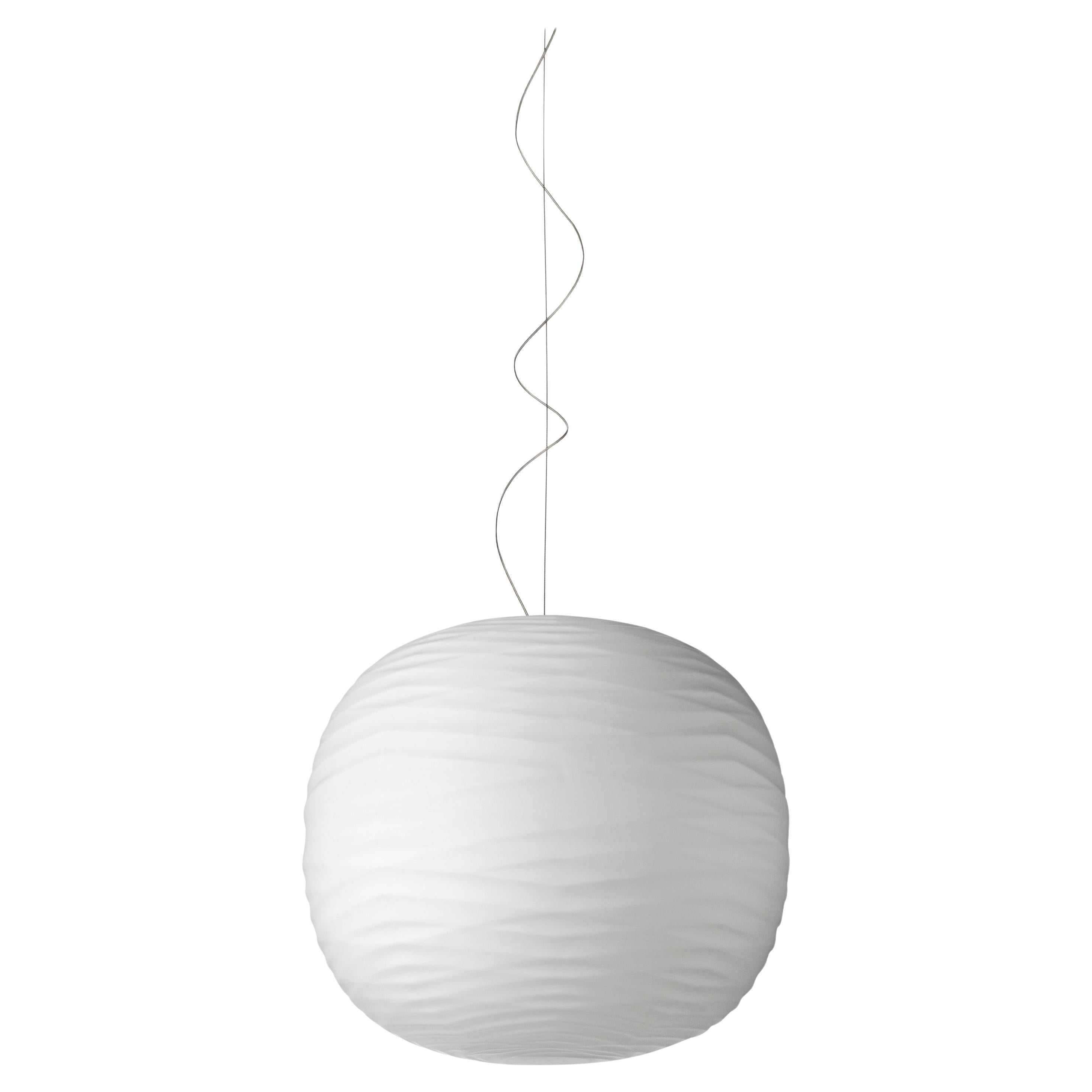 Foscarini Gem LED Suspension Lamp in White by Ludovica and Roberto Palomba