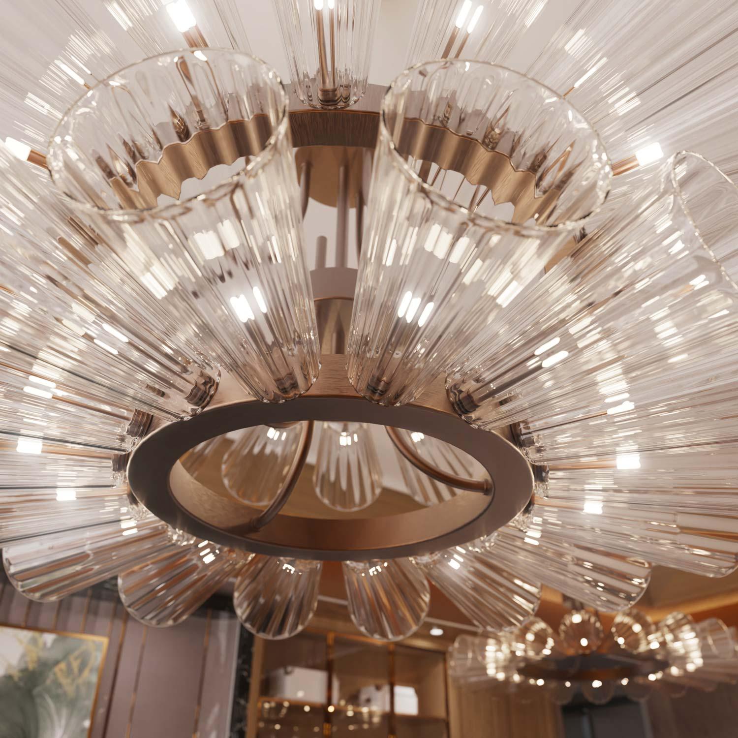 FOSCARINI II Araña moderna de 36 luces de cristal de Murano - Diseño innovador en venta 1