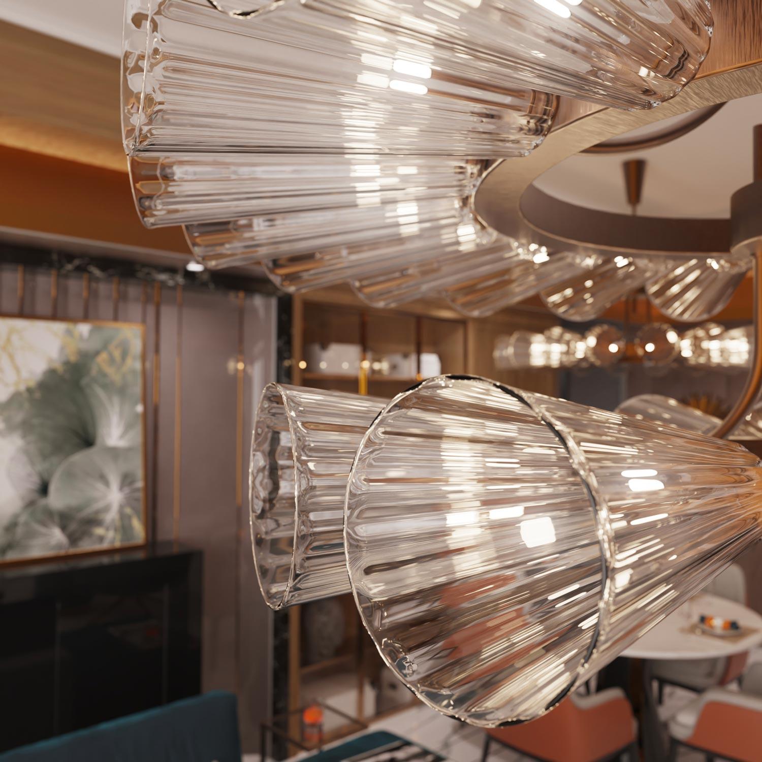 FOSCARINI II Araña moderna de 36 luces de cristal de Murano - Diseño innovador en venta 2