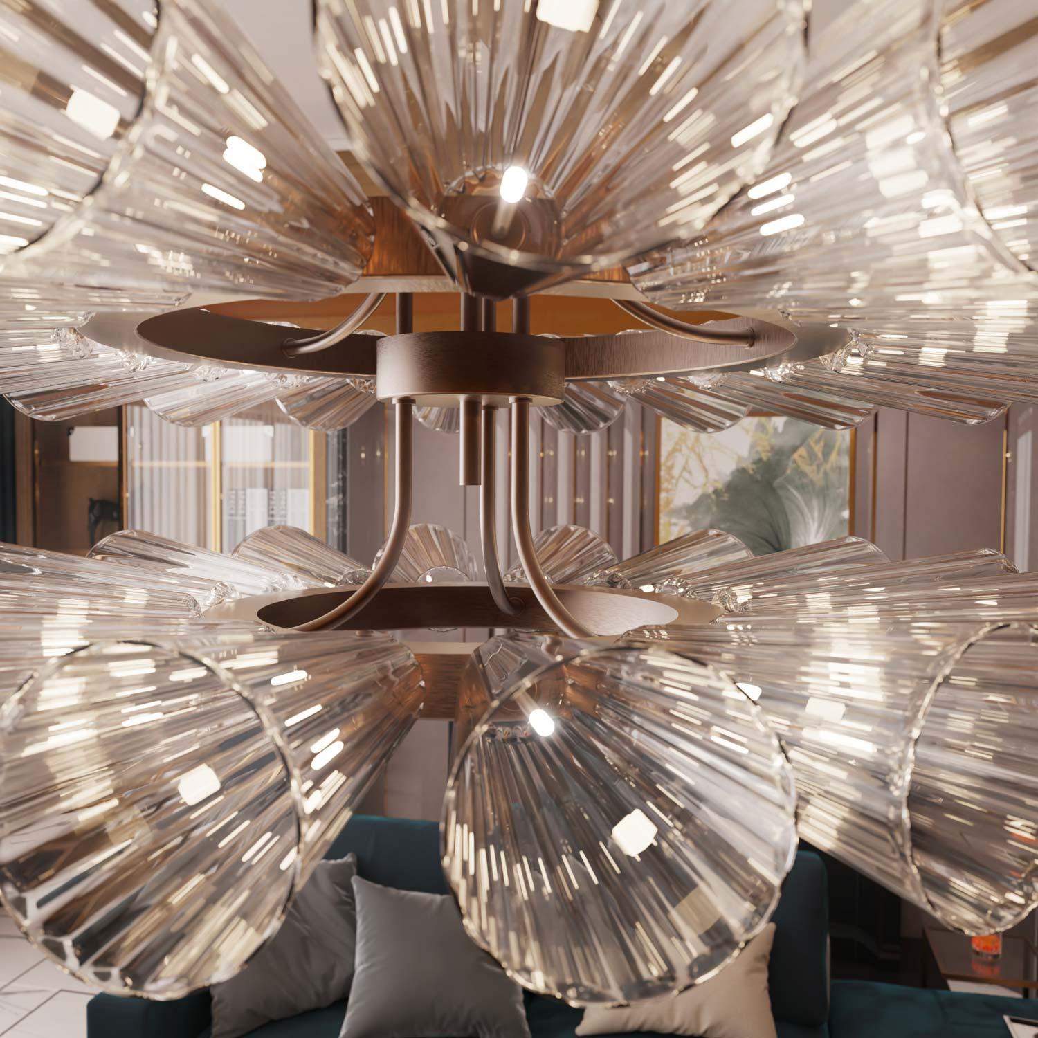 FOSCARINI II Araña moderna de 36 luces de cristal de Murano - Diseño innovador en venta 3
