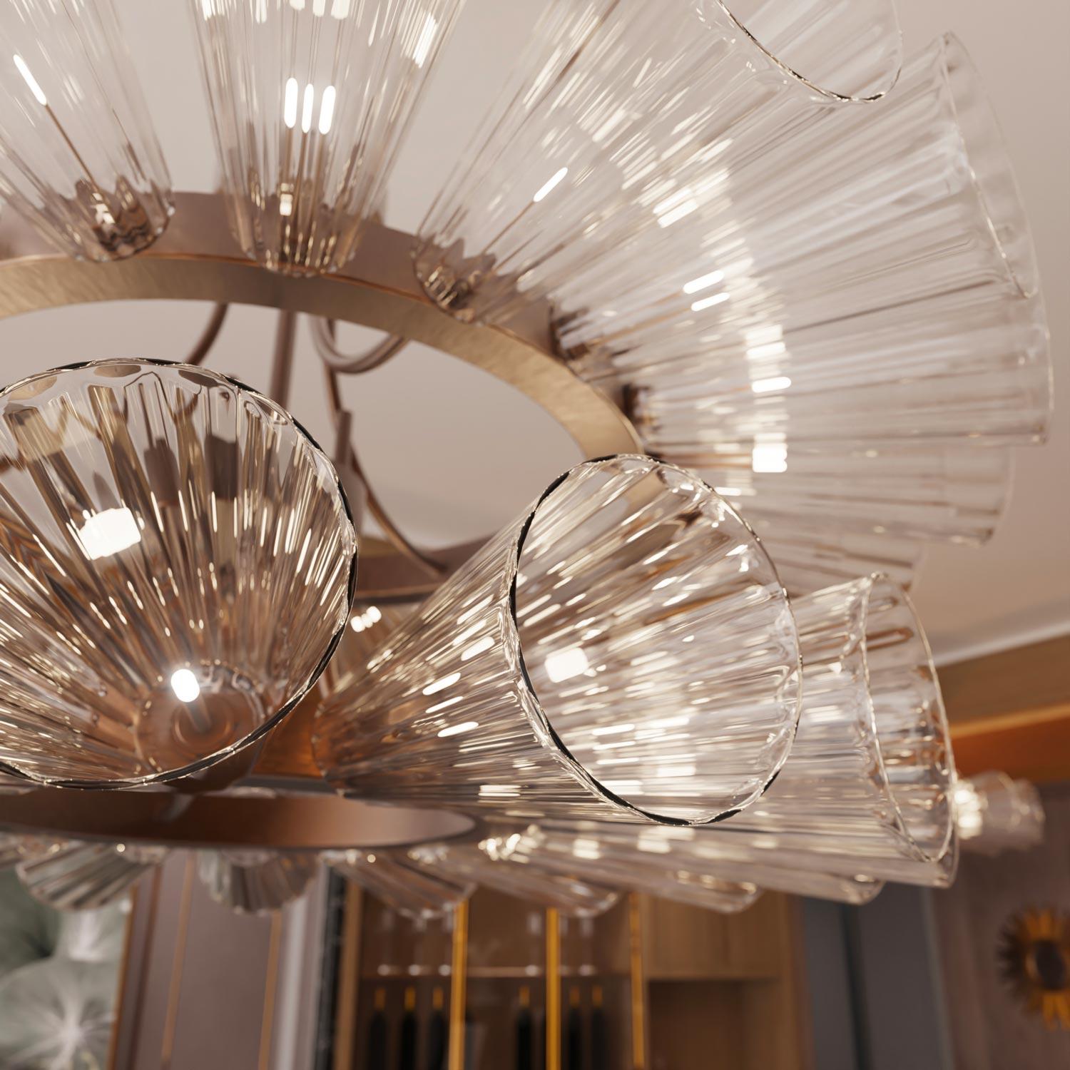 FOSCARINI II Araña moderna de 36 luces de cristal de Murano - Diseño innovador en venta 4