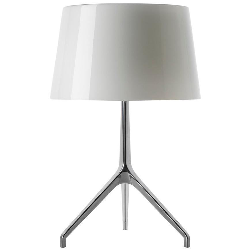 Foscarini Lumiere Extra Large Lampada da Tavolo in Bianco e Alluminio di Rodolfo Dordoni