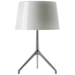 Foscarini Lumiere Lámpara de mesa extragrande en blanco y aluminio by Rodolfo Dordoni