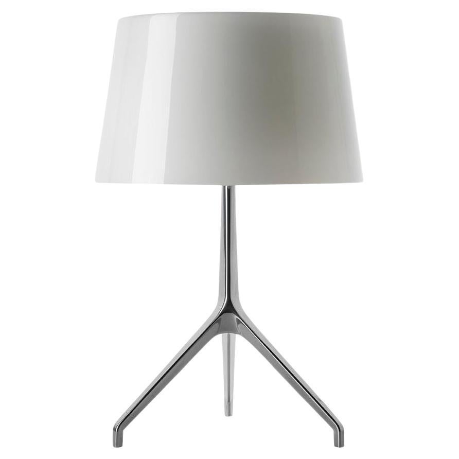 Foscarini Lumiere Extra Small Table Lamp in White & Aluminium by Rodolfo Dordoni For Sale