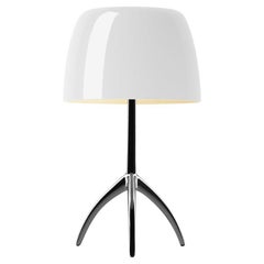 Foscarini Lumiere Large Table Lamp in White and Black Chrome by Rodolfo Dordoni