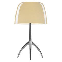 Foscarini Lumiere Pequeña Lámpara de Sobremesa en Blanco Cálido y Cromo Negro