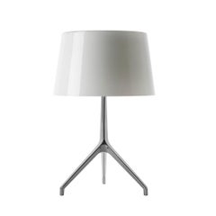 Foscarini Lumiere Extra Large Table Lamp in White & Aluminum by Rodolfo Dordoni