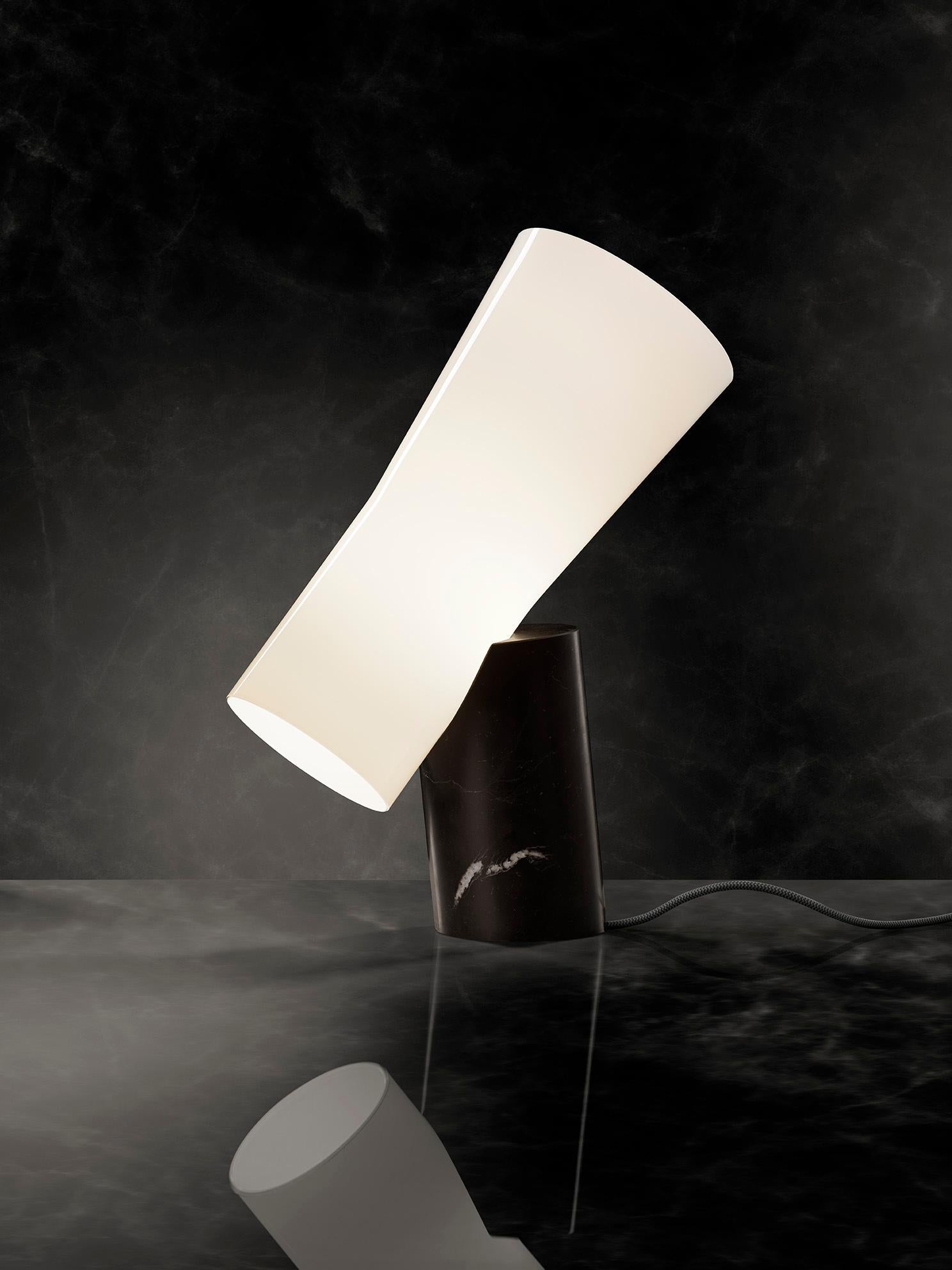 Verre brun Lampe de bureau blanche Foscarini Nile par Rodolfo Dordoni en vente