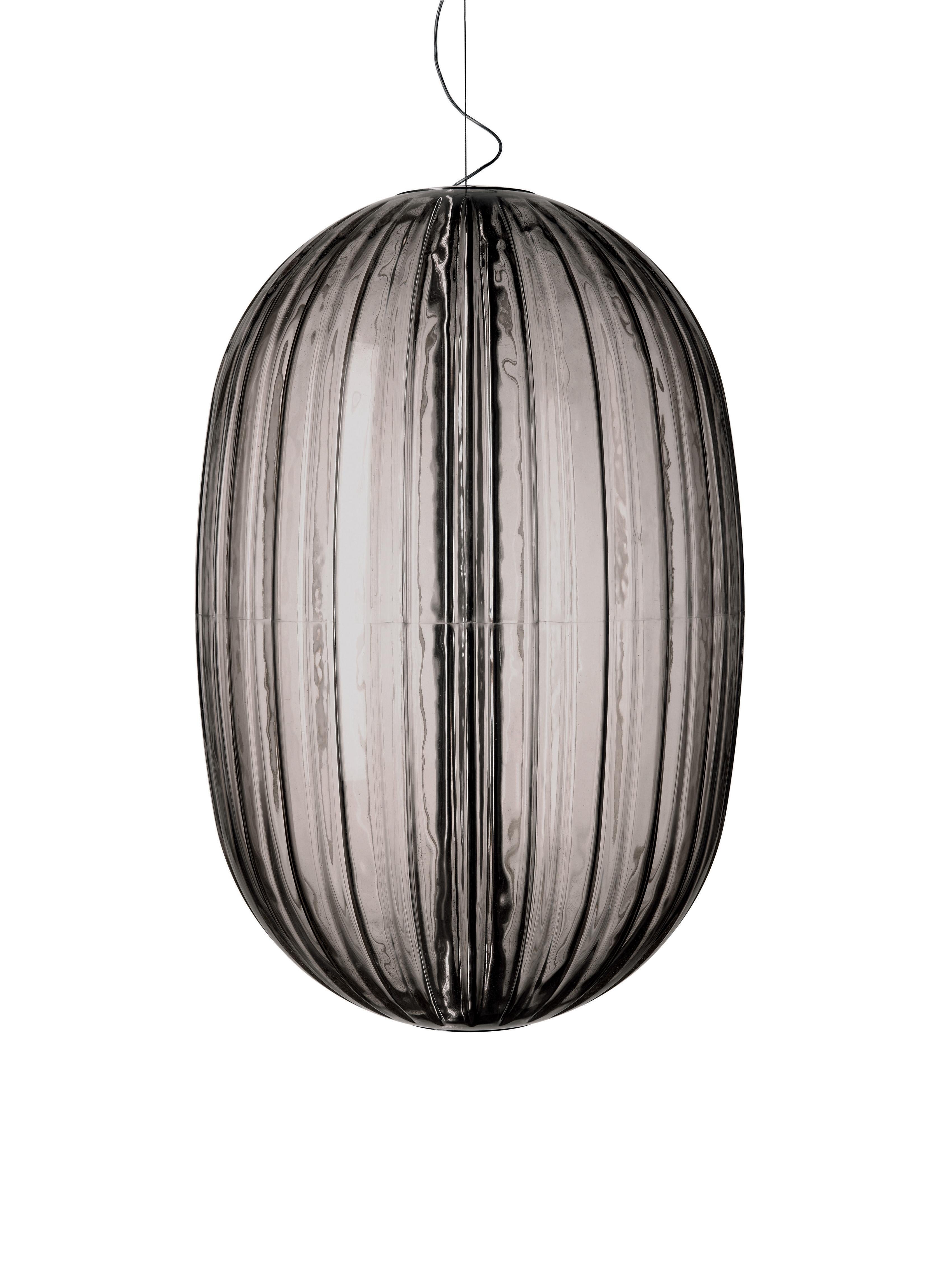 Italian Foscarini Plass Grande Suspension Lamp in Grey by Luca Nichetto For Sale