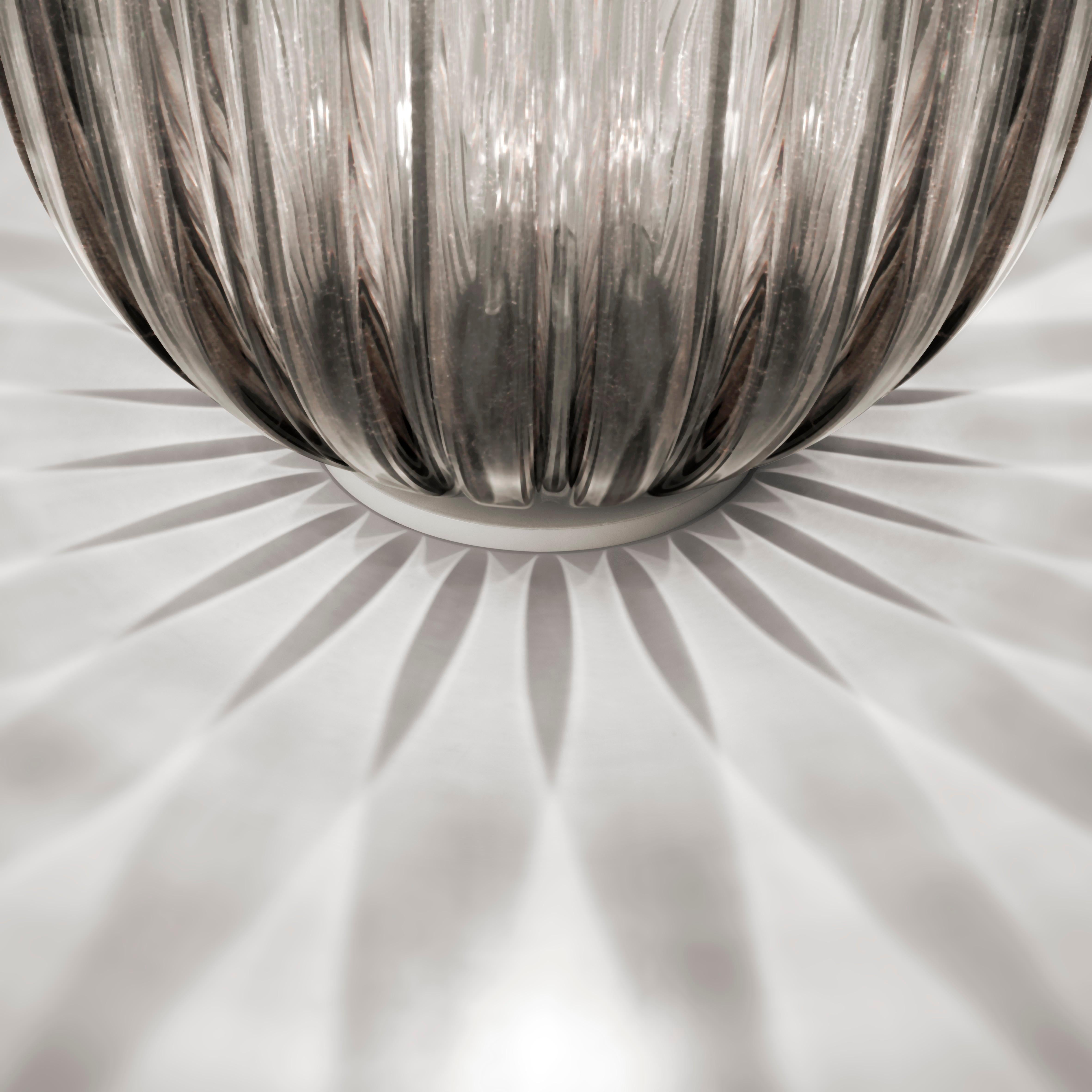Aluminum Foscarini Plass Grande Suspension Lamp in Grey by Luca Nichetto For Sale