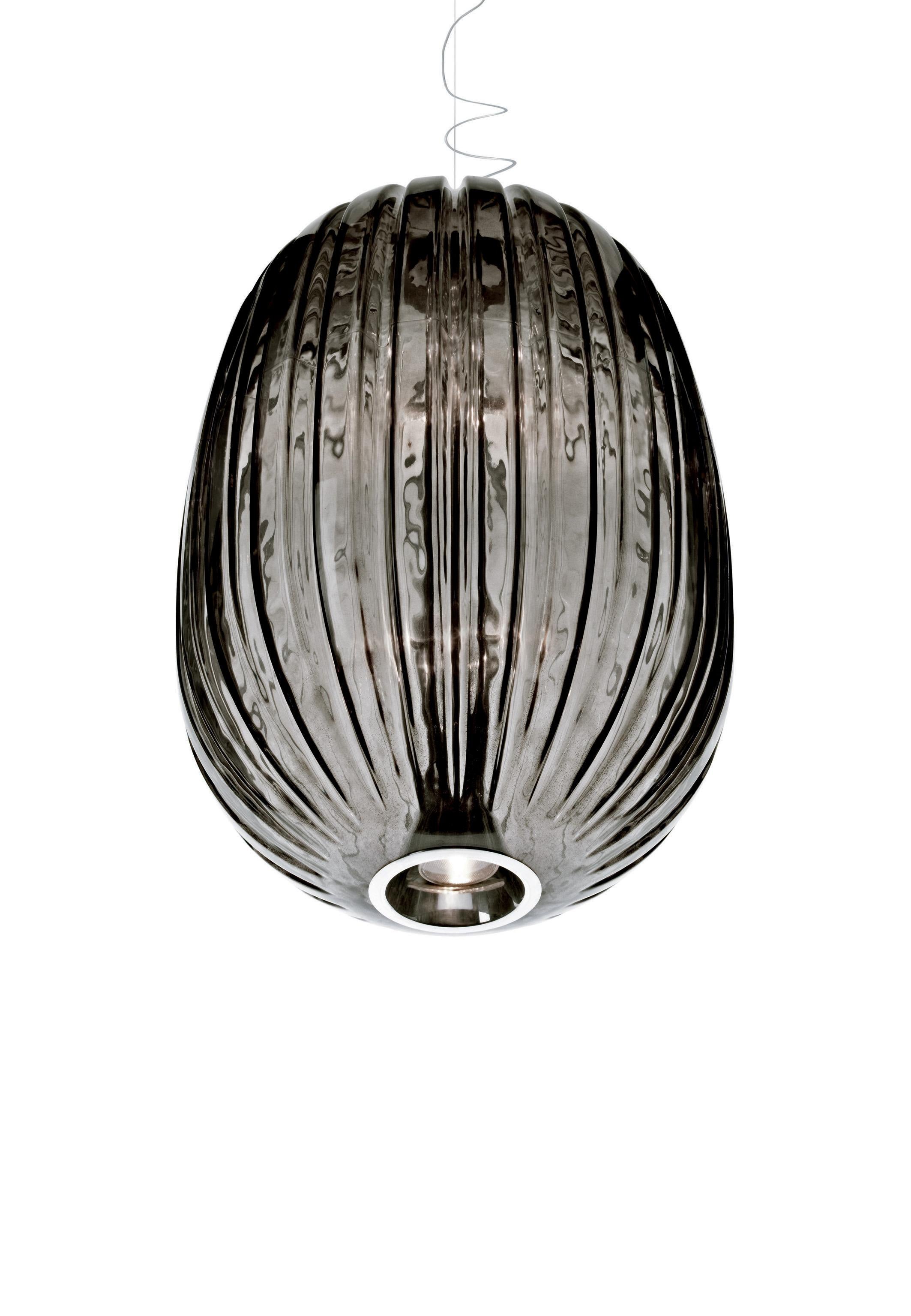 Italian Foscarini Plass Suspension Lamp in Grey by Luca Nichetto For Sale