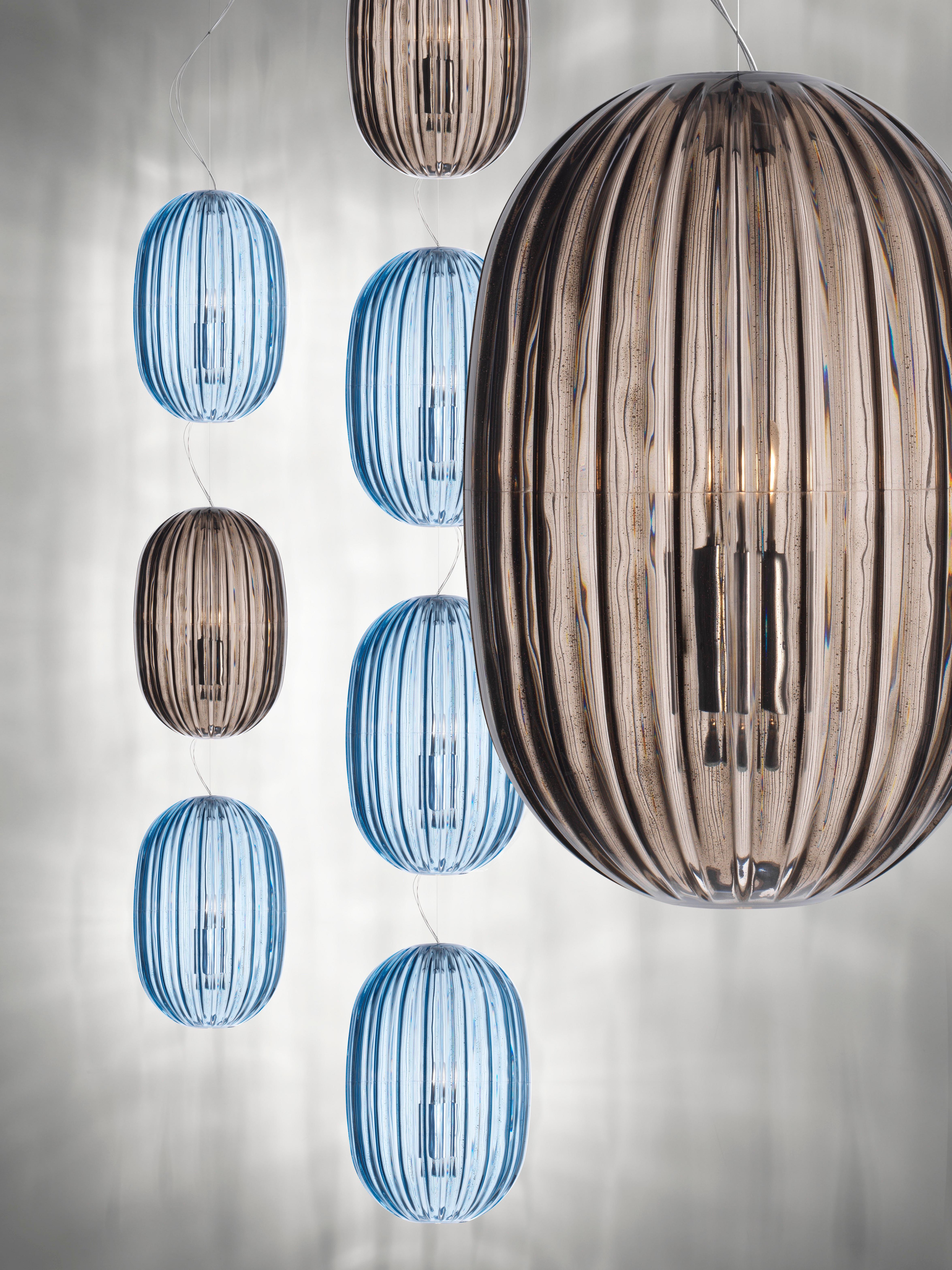 Lampe à suspension Foscarini Plass grise par Luca Nichetto en vente 2