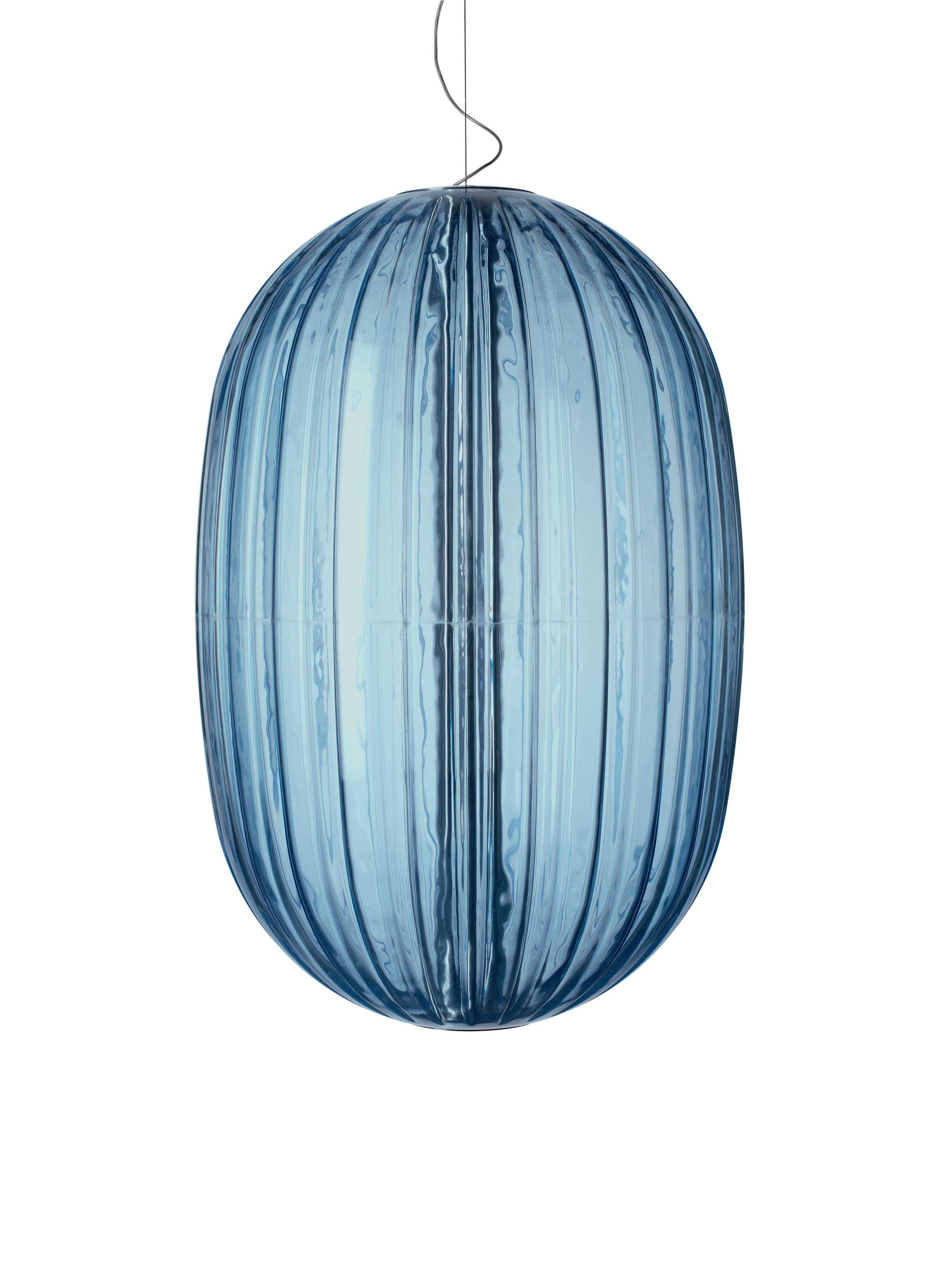 Modern Foscarini Plass Suspension Lamp in Light Blue by Luca Nichetto For Sale
