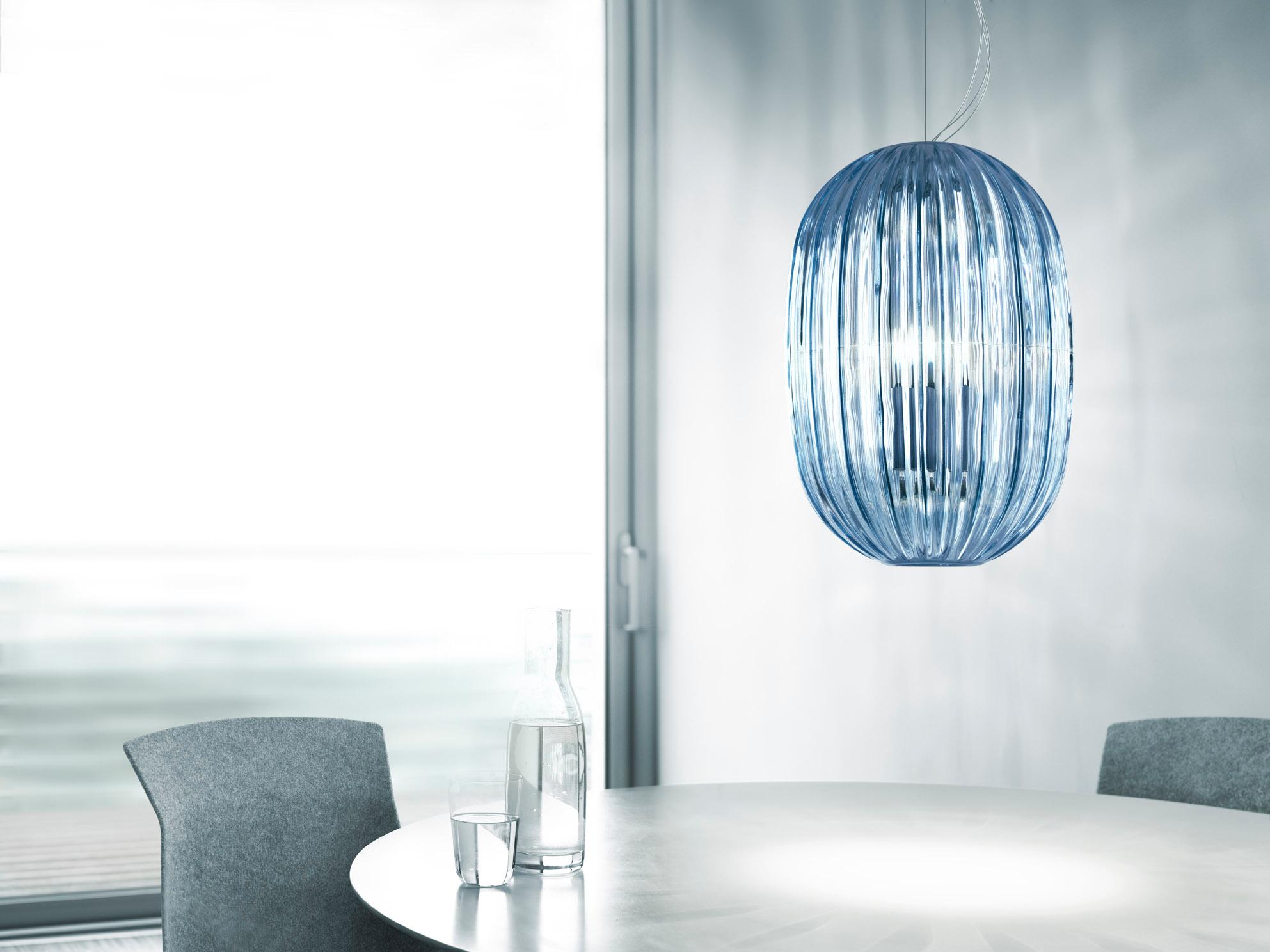 Foscarini Plass Suspension Lamp in Light Blue by Luca Nichetto For Sale 2