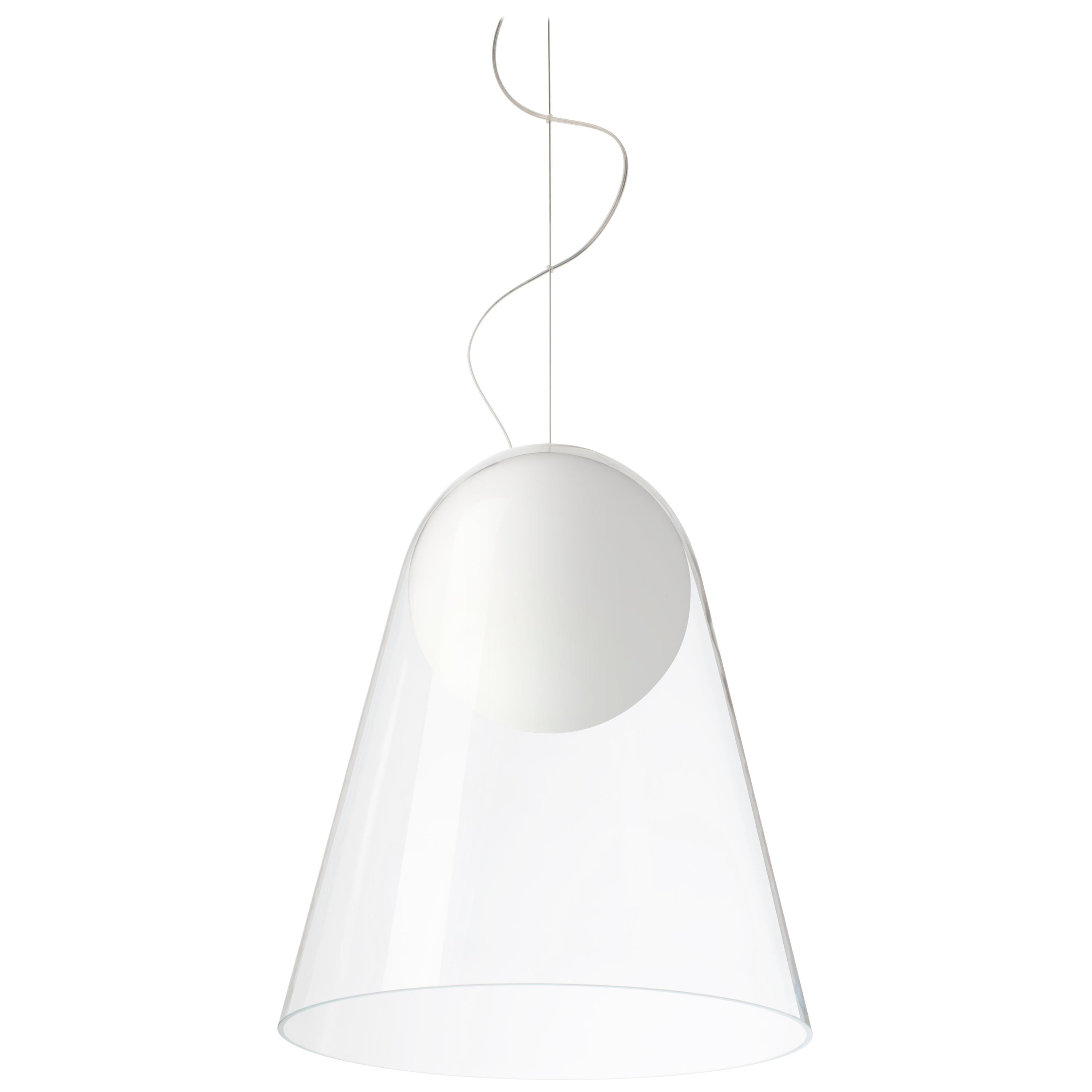 Foscarini Satellight Pendant in White and Transparent by Eugeni Quitllet