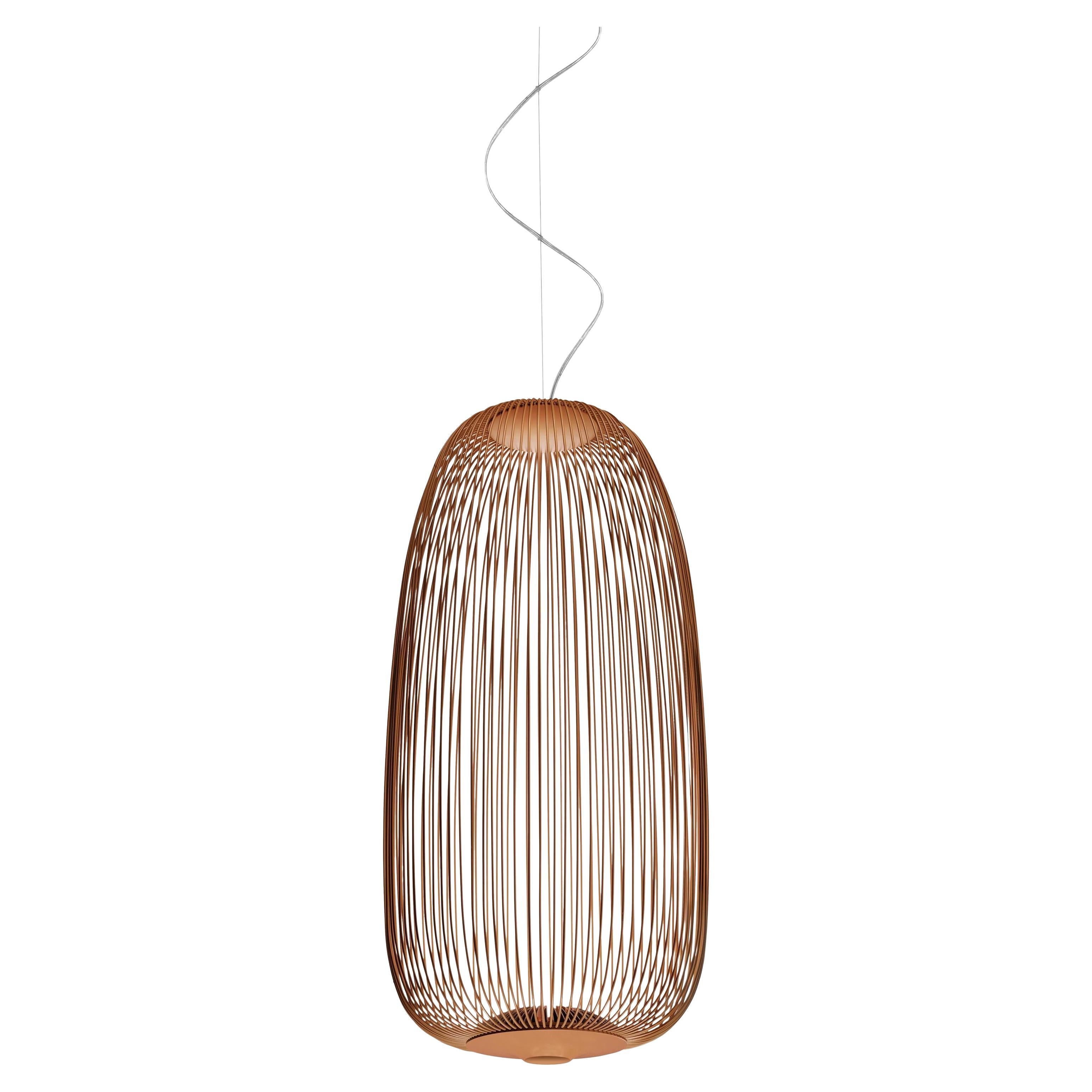 Foscarini Spokes 1 Suspension Lamp in Copper by Garcia and Cumini