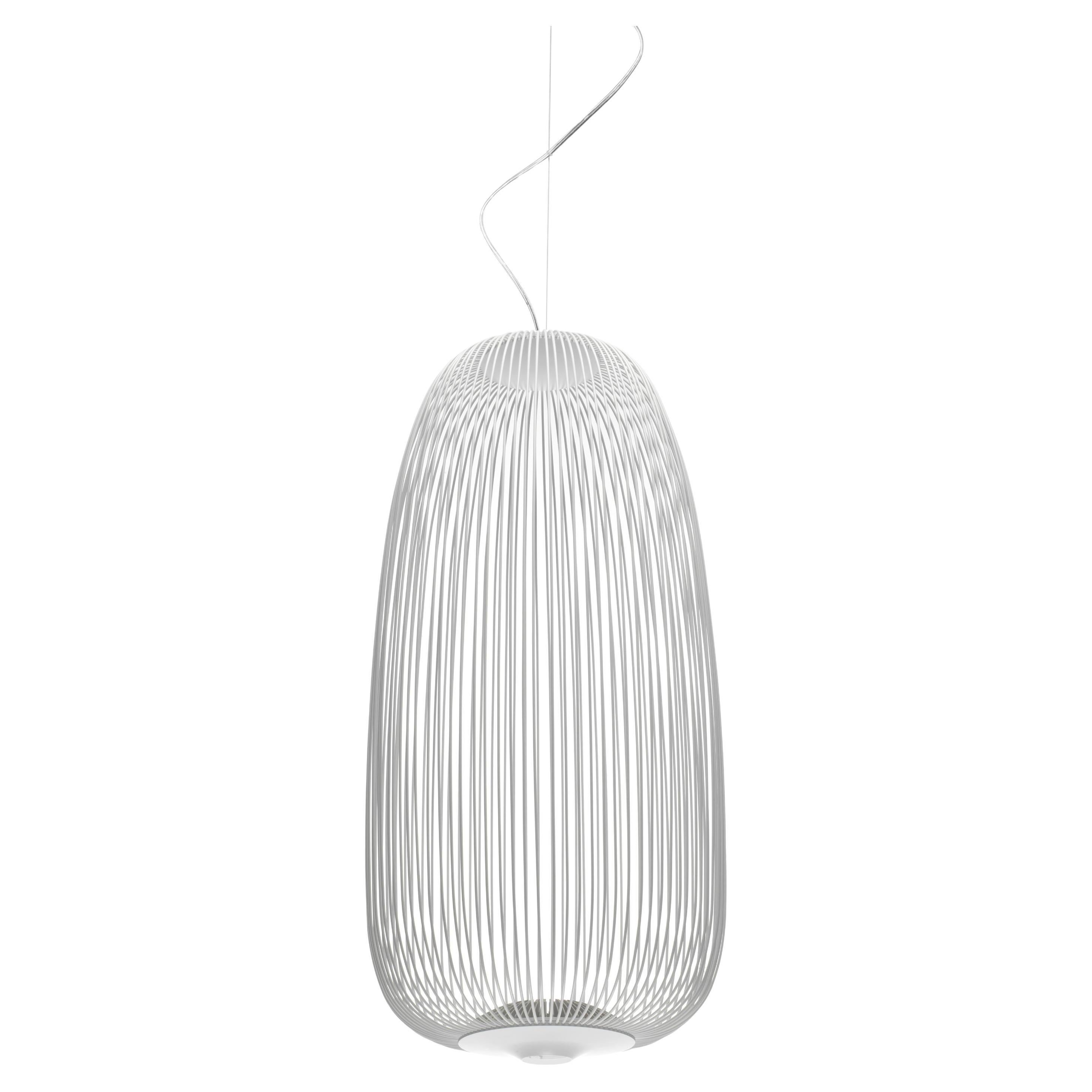 Foscarini Spokes 1 Suspension Lamp in White by Garcia and Cumini