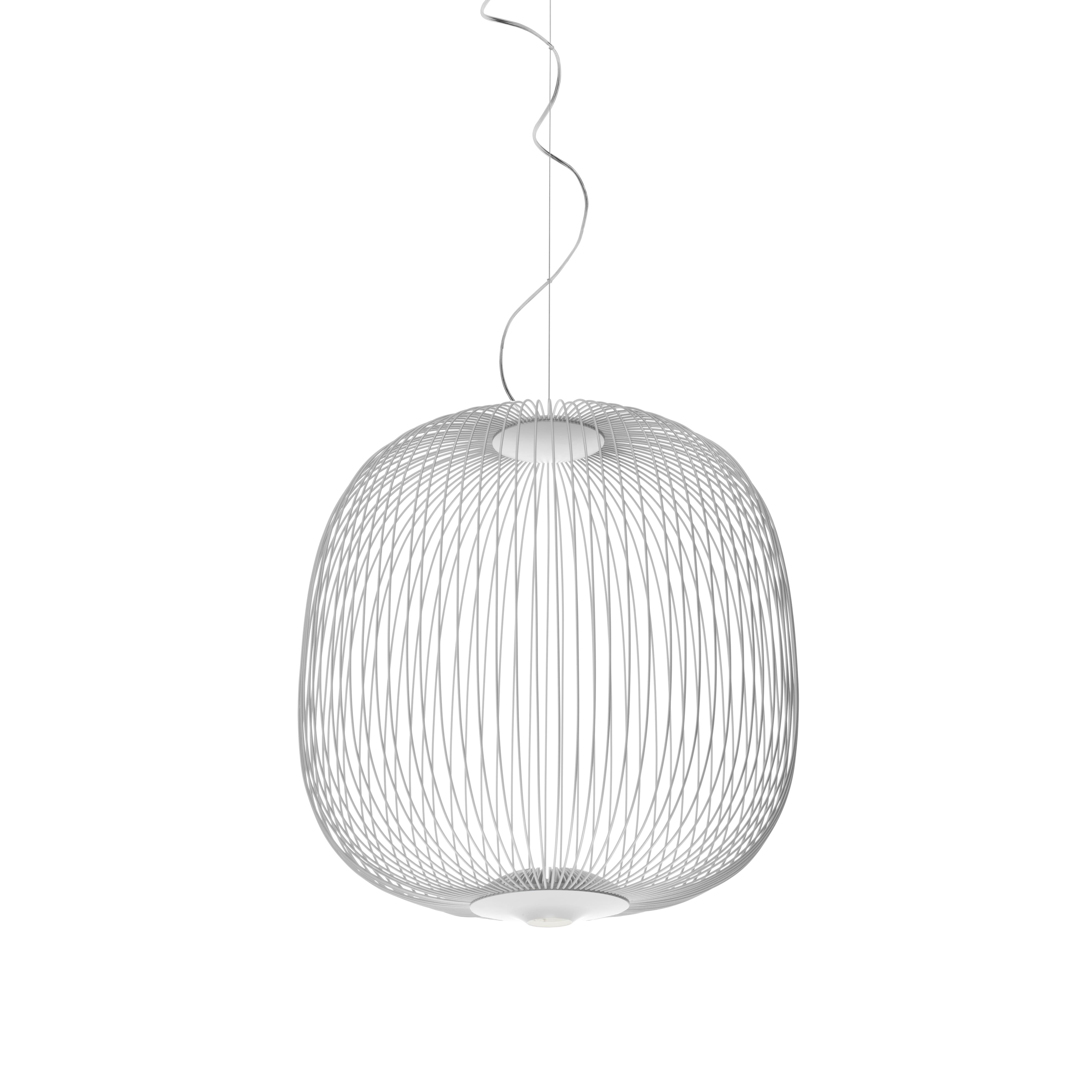 Foscarini Spokes 2 Large Suspension Lamp in White by Garcia and Cumini For Sale