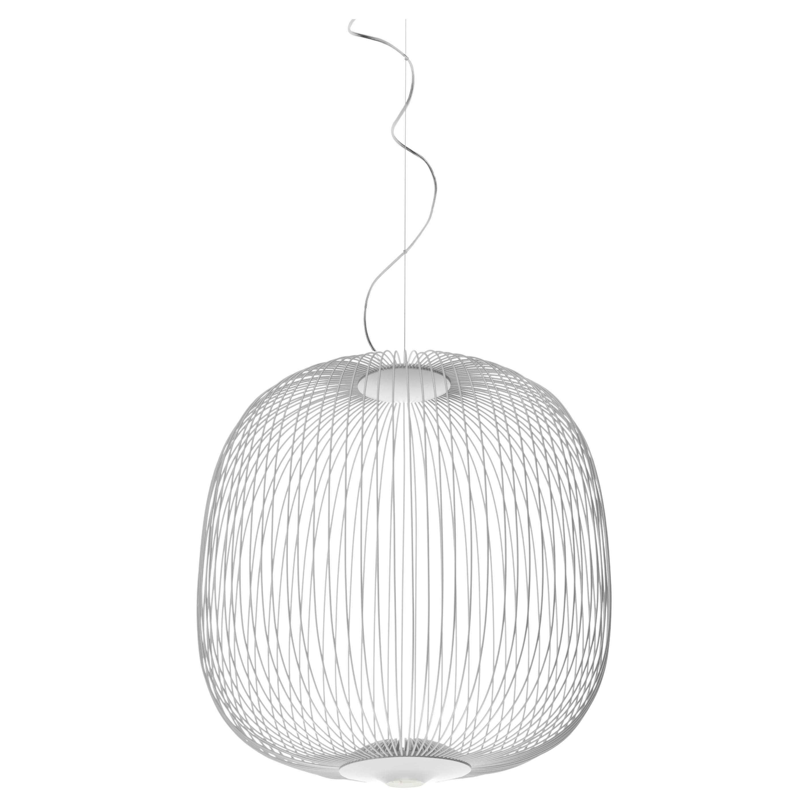 Foscarini Spokes 2 Large Suspension Lamp in White by Garcia and Cumini
