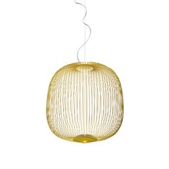 Foscarini Spokes 2 Large Suspension Lamp in Gold by Garcia and Cumini