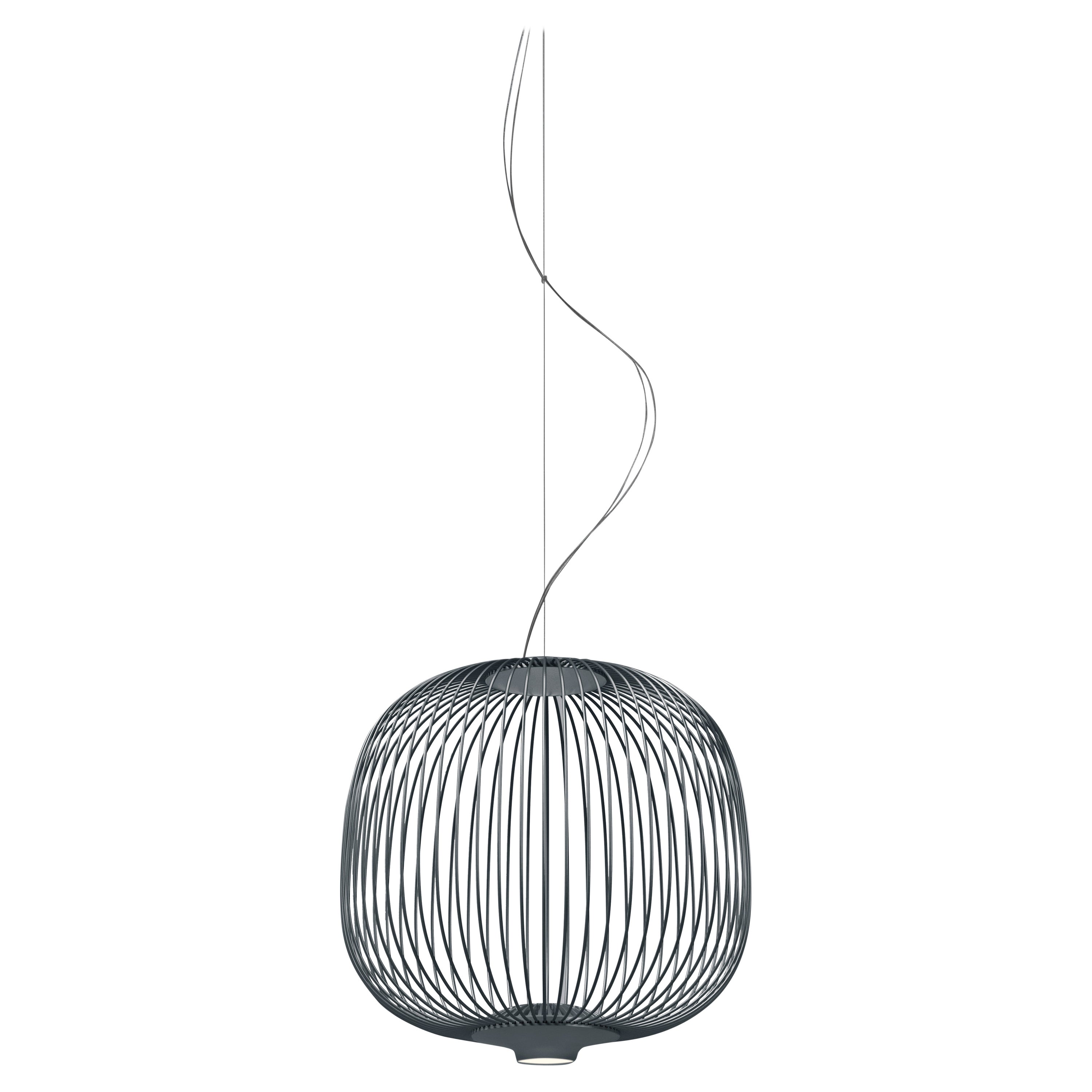 Lampe à suspension Foscarini Spokes 2 Piccola en graphite de Garcia et Cumini en vente