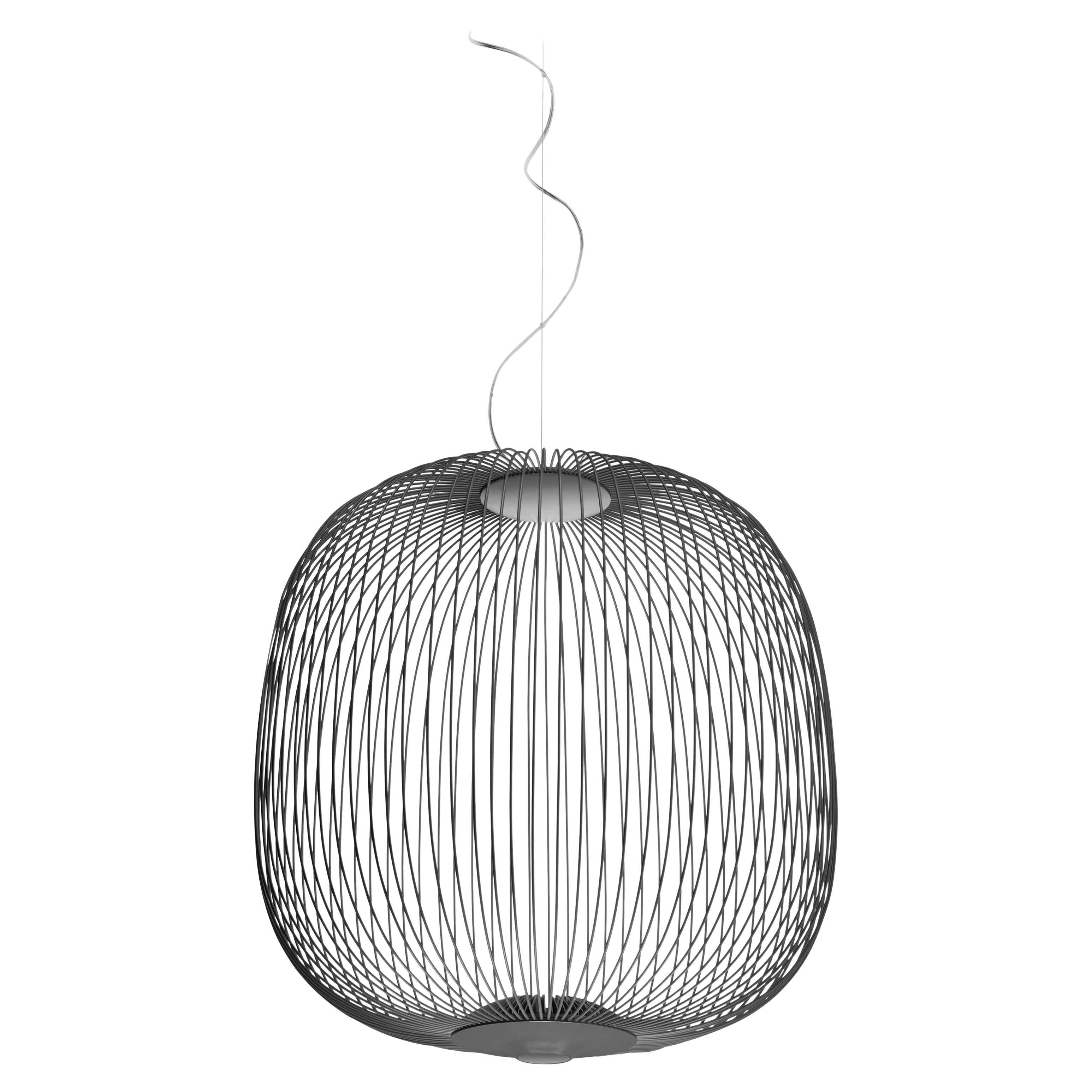 Foscarini Spokes 2 Suspension Lamp in Graphite by Garcia and Cumini For Sale