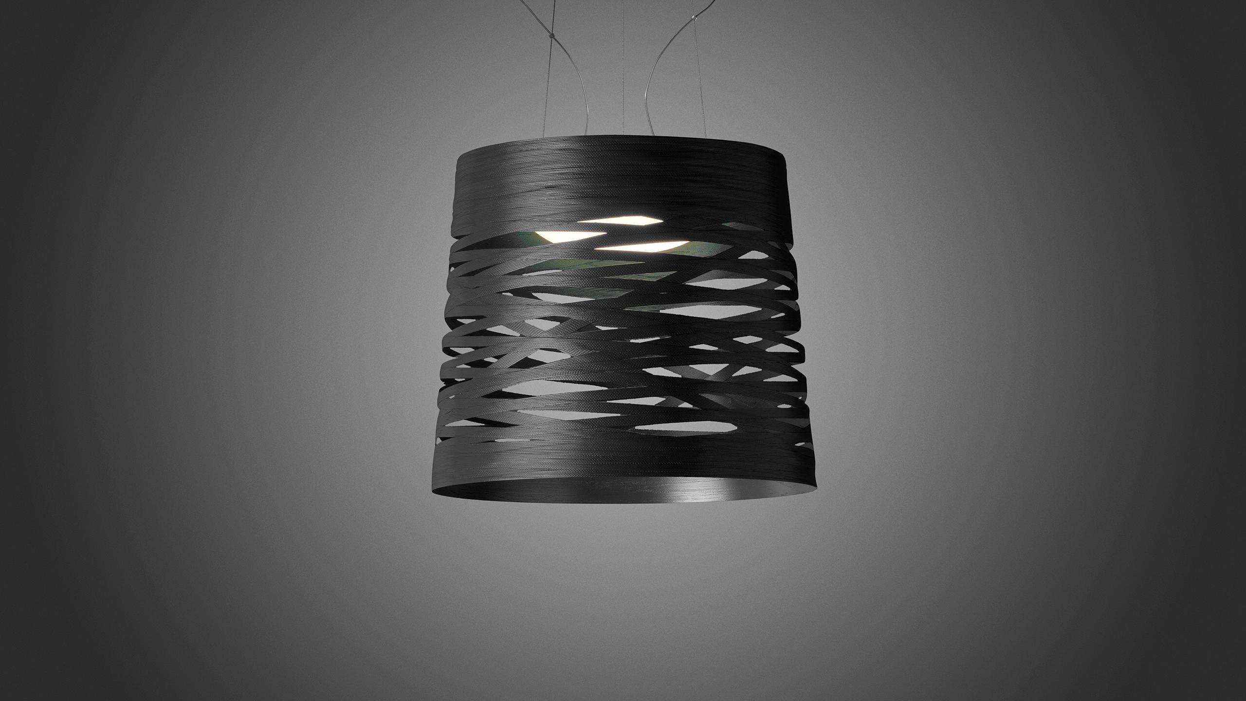 Moderne Lampe à suspension Tress Grande de Foscarini en gris par Marc Sadler en vente