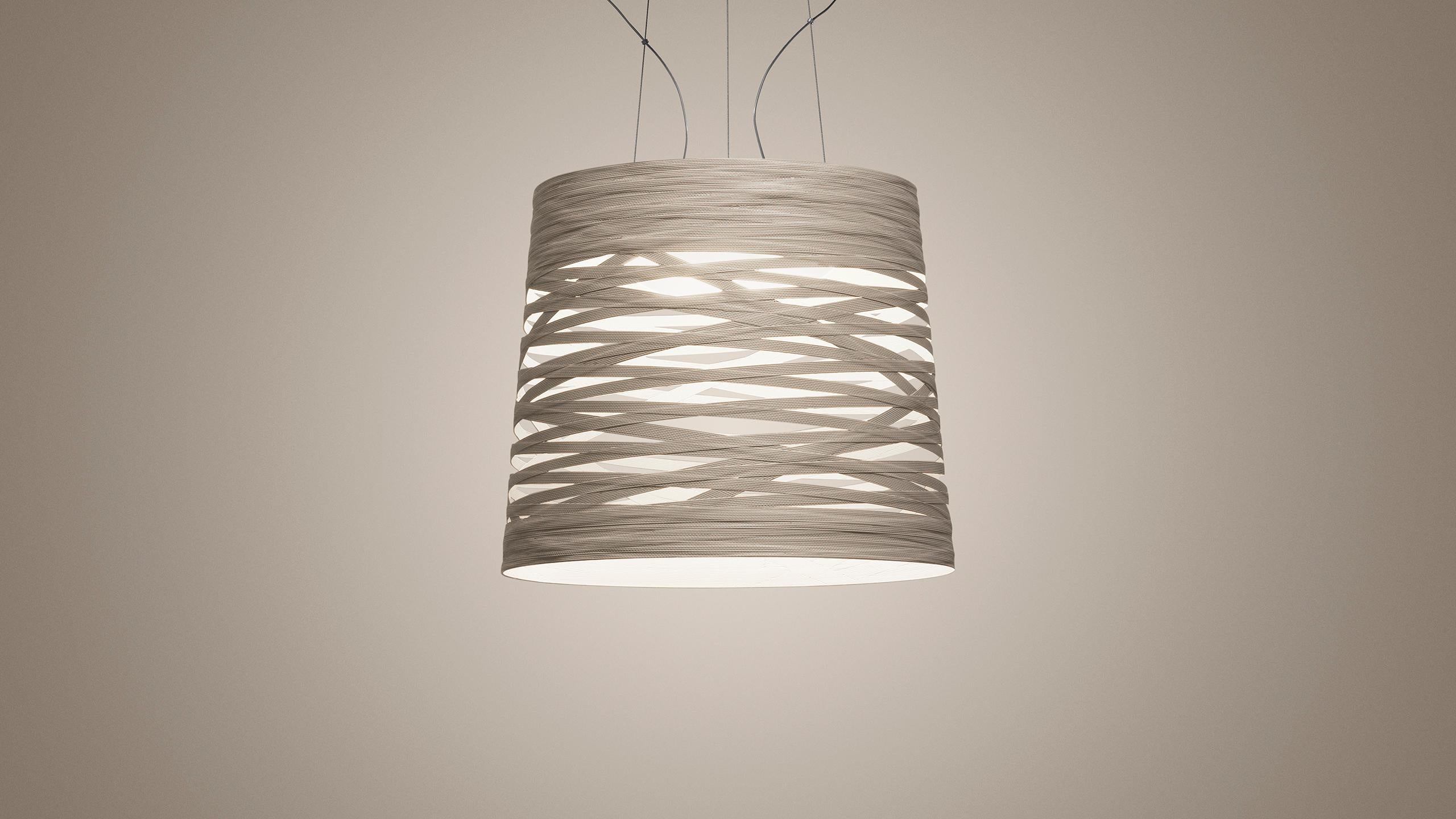 Foscarini Tress Grande Suspension Lamp in Greige by Marc Sadler In New Condition For Sale In Brooklyn, NY