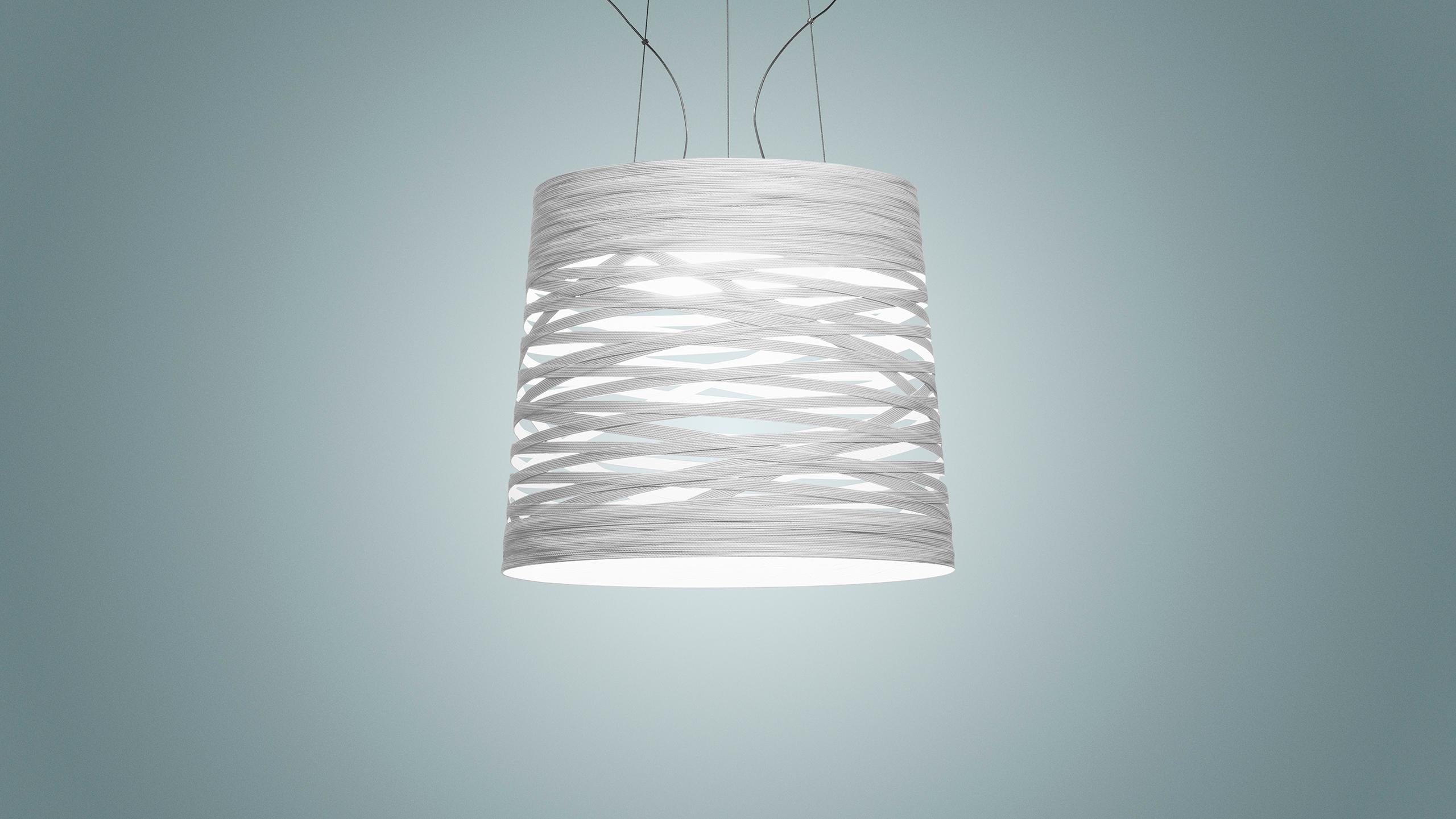 Aluminum Foscarini Tress Grande Suspension Lamp in Greige by Marc Sadler For Sale