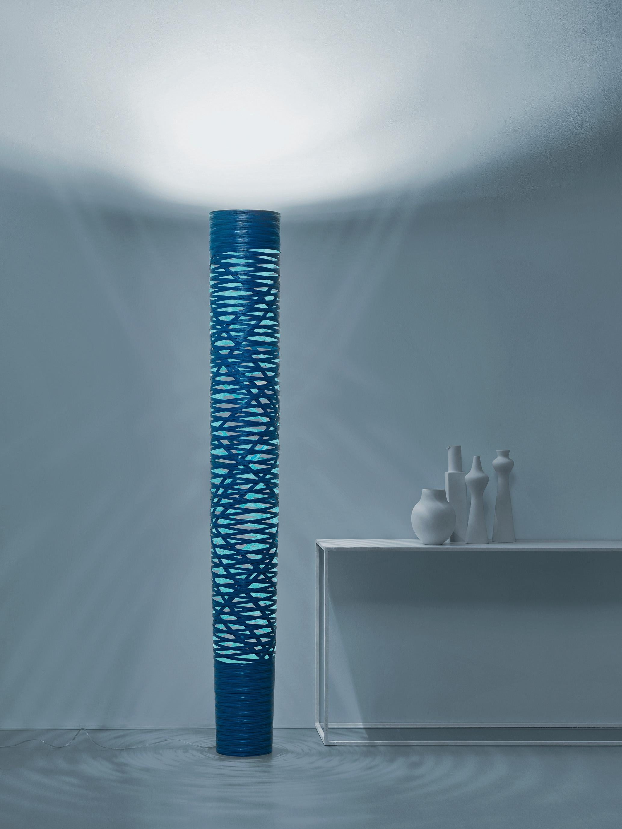 Große Foscarini Tress LED-Stehlampe in Indigo von Marc Sadler (Moderne)