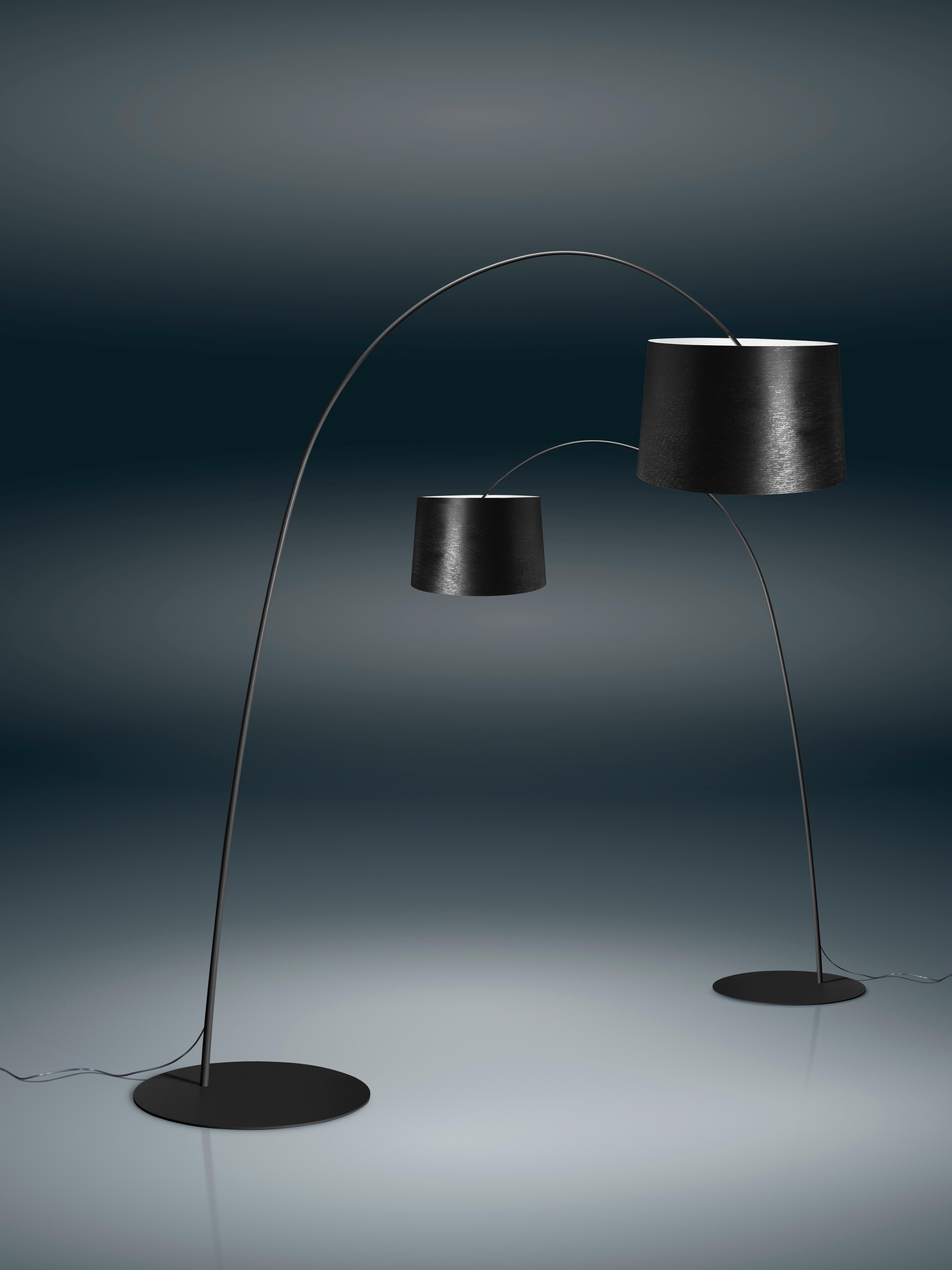 Contemporary Foscarini Twiggy Led Floor Lamp in Black by Marc Sadler For Sale