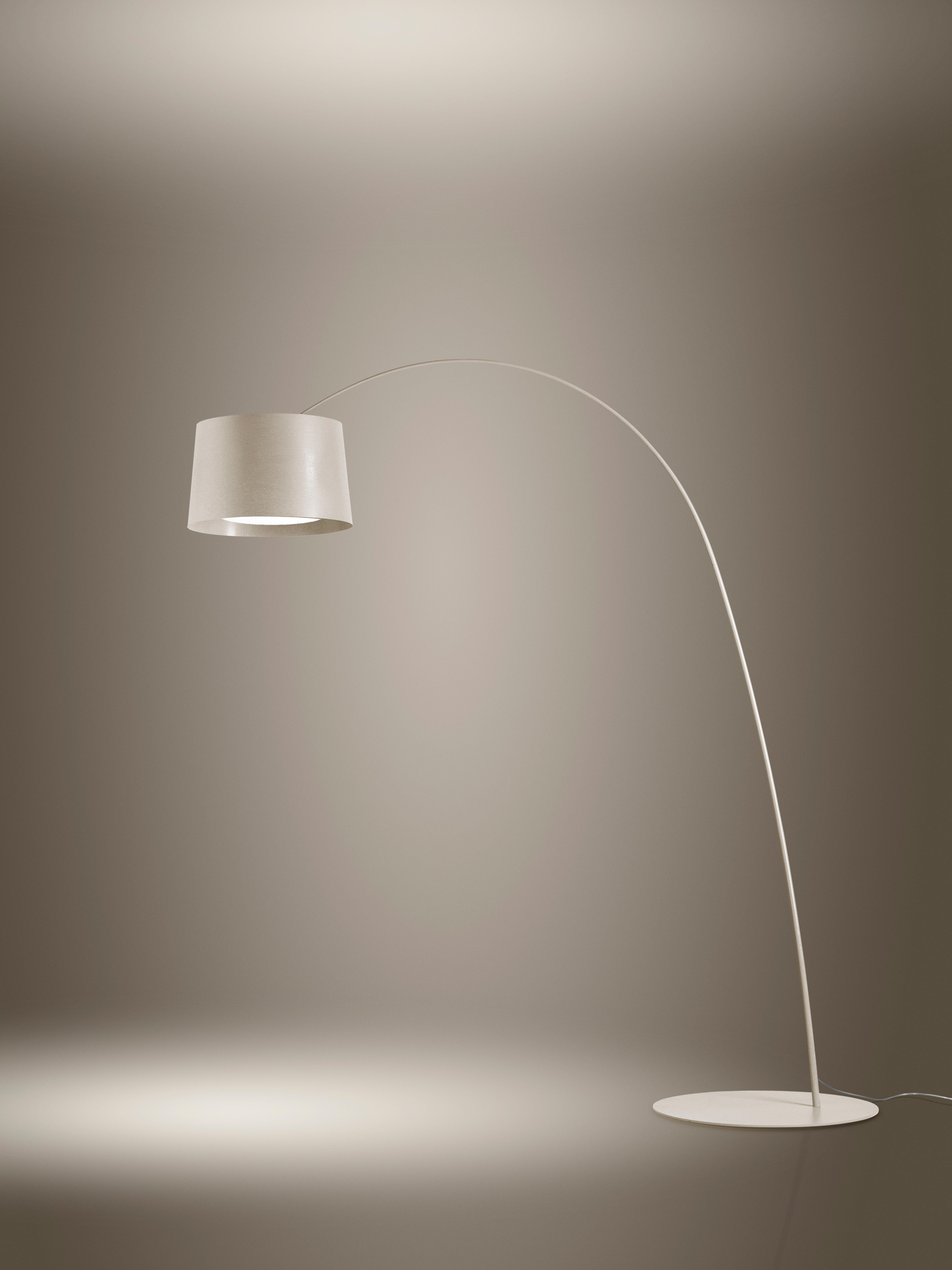 Contemporary Foscarini Twiggy LED Floor Lamp in Greige by Marc Sadler For Sale