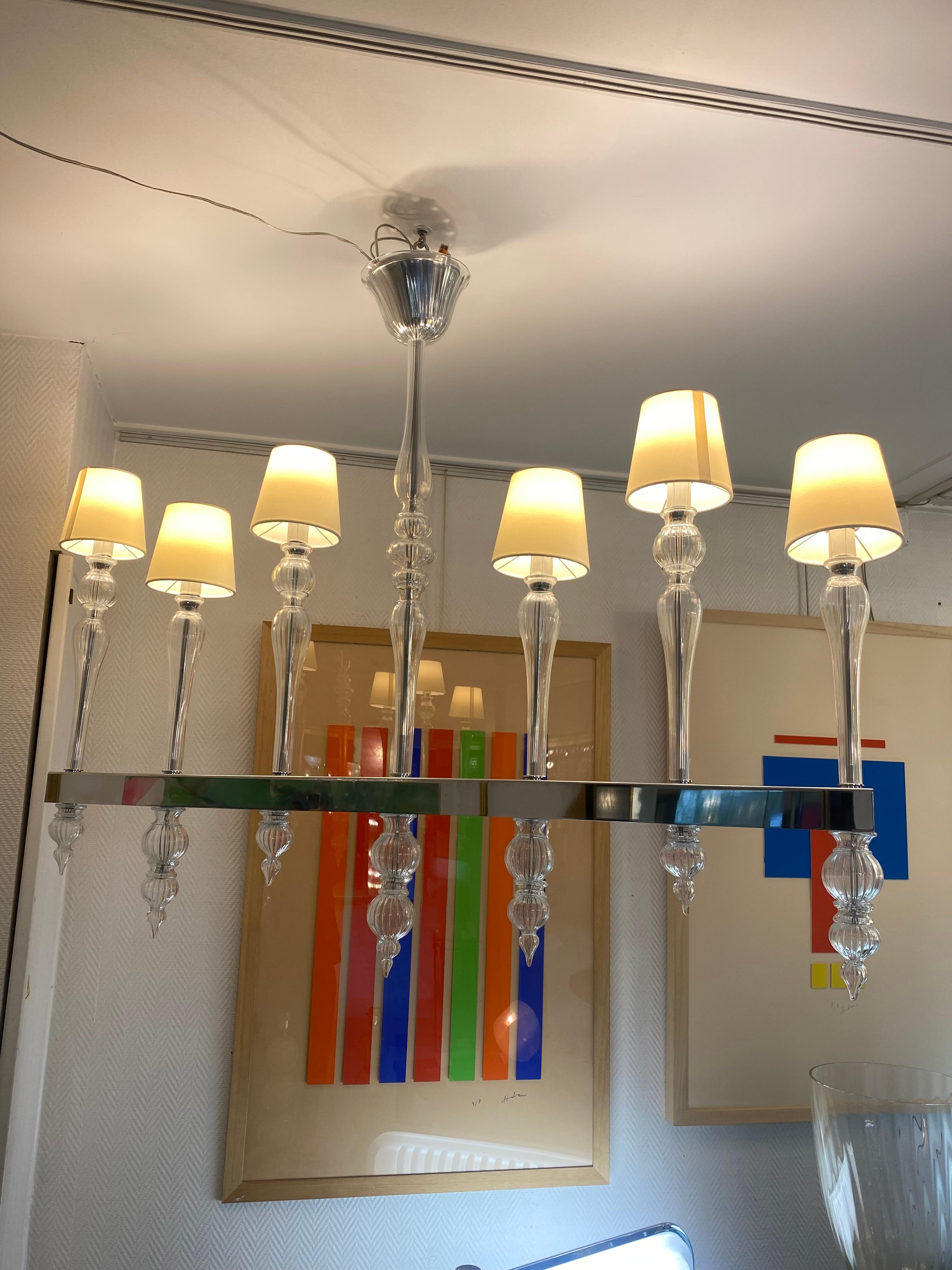 Fosfato Mazzega 1946 linear chandelier 1
