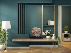 Associazione di Ammoniti fossili (Arietites bucklandi) su base in noce personalizzata