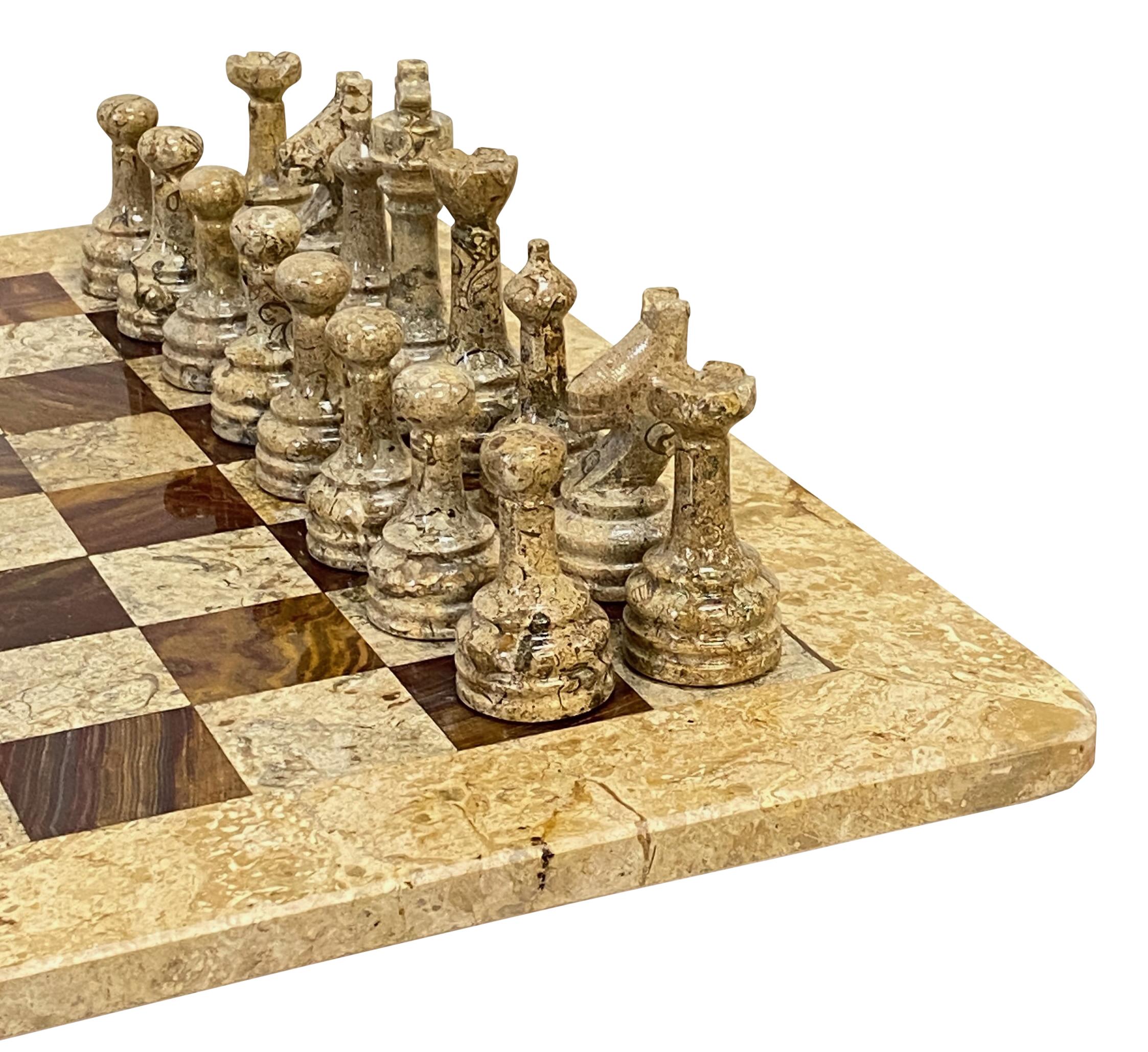 Fossil und Stone Schach Brettspiel (20. Jahrhundert)