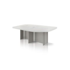 Coffee Table Fossil in Brushed Steel and Transparent Opaque Resin