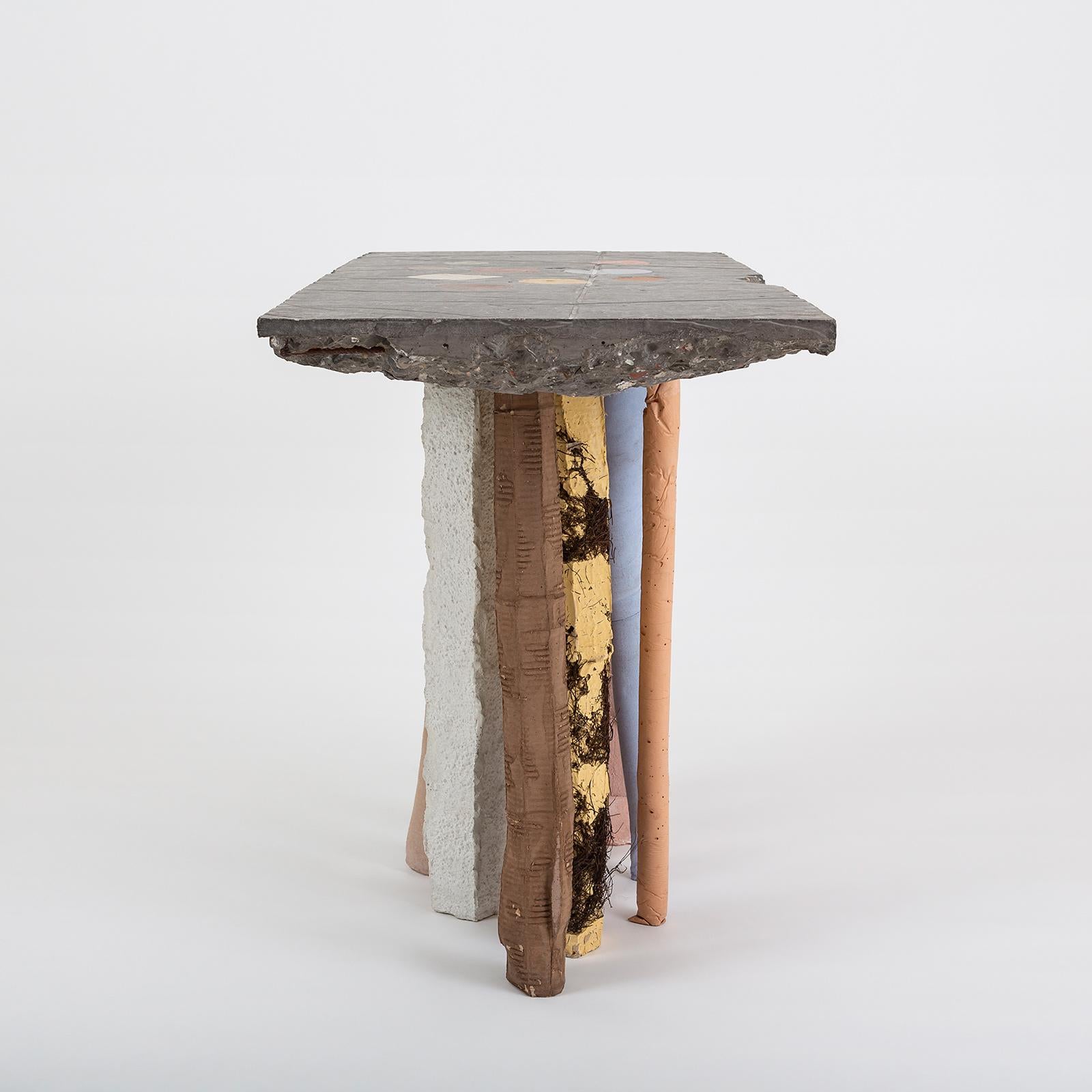 Modern Fossil Console in Concrete by Nacho Carbonell
