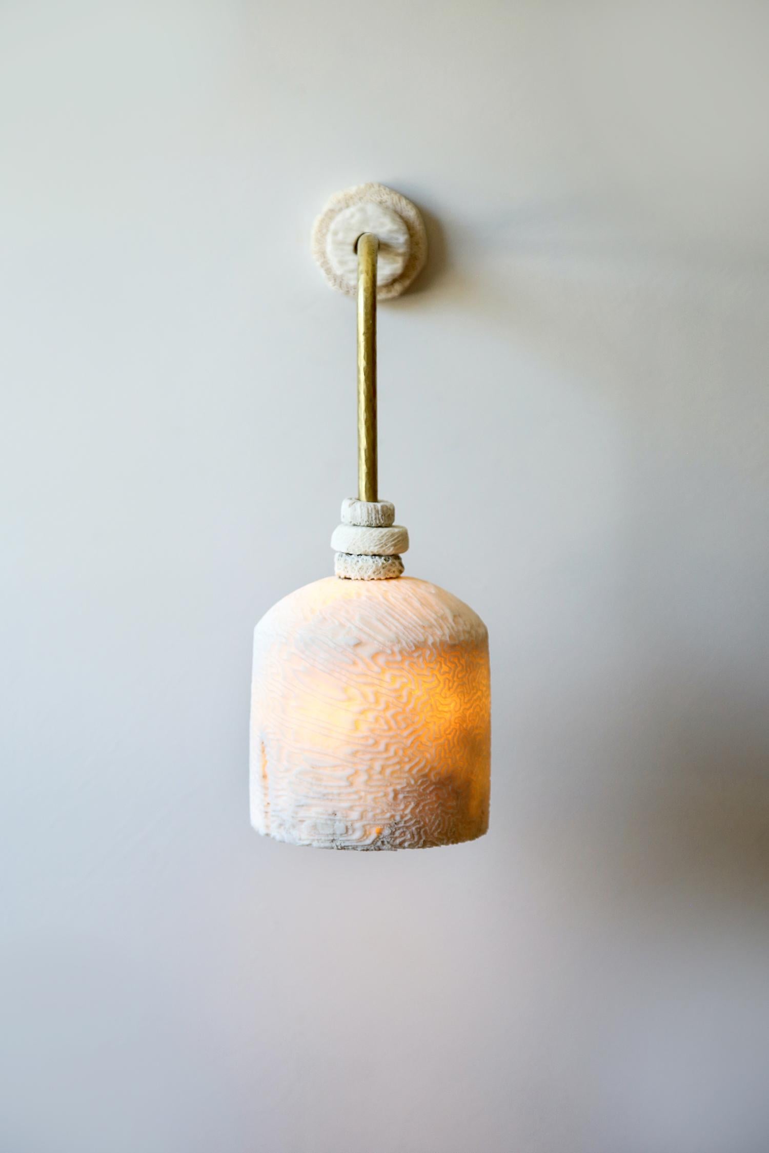 Fossil Coral Wall Light - Dome (L) - Hand-Crafted, Ethical, Chic, Relic  For Sale 4