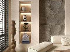 Fougère fossile (Pecopteris faeminaeformis) sur socle en noyer personnalisé