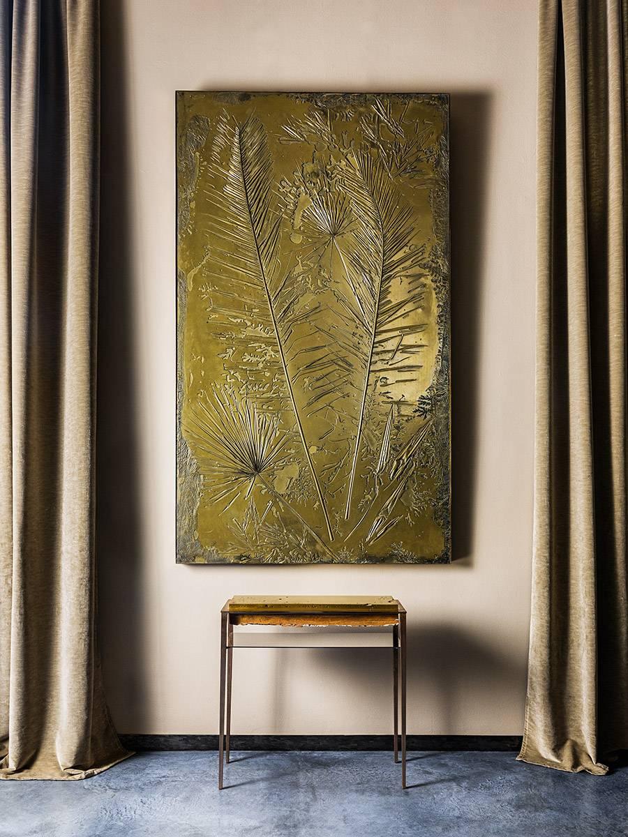 Cast 'Fossil I' Monumental Bronze and Brass Screen by Gianluca Pacchioni For Sale