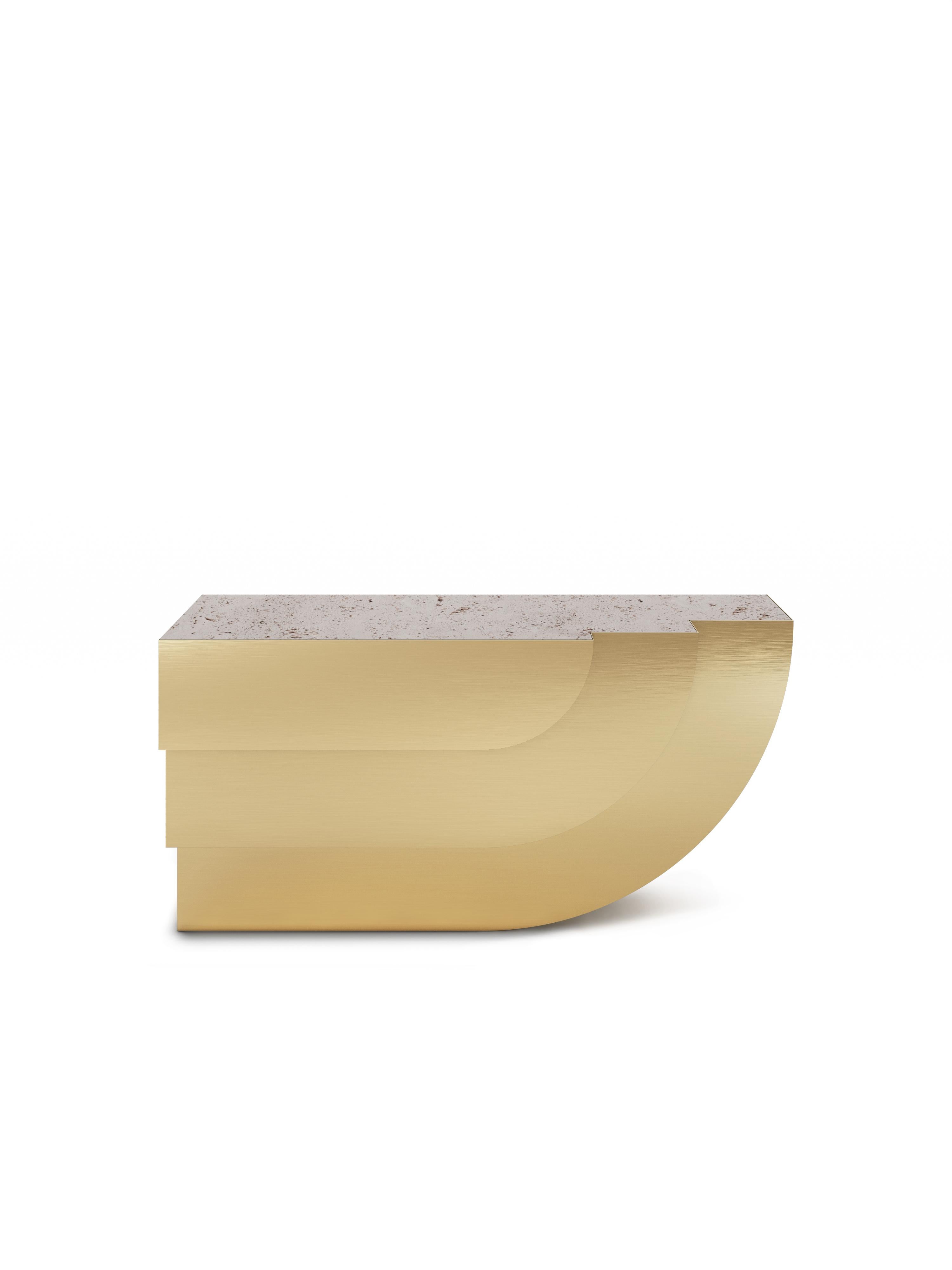 Fossil Lacquer Console by Ginger & Jagger
Dimensions: D 50 x W 161 x H 81 cm. 
Materials: Lacquer.
Finish: Lacquered in Green Moss with matt finishing.

This product is suitable for custom size. This product is made for living areas and interior