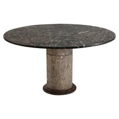 Fossil Marble Dining Table, Marocco, 1970s