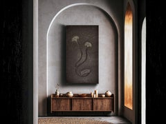 Fossil Sea Lily Pair Wall Art in Steel Frame , Crinoid, Shale, Jurassic