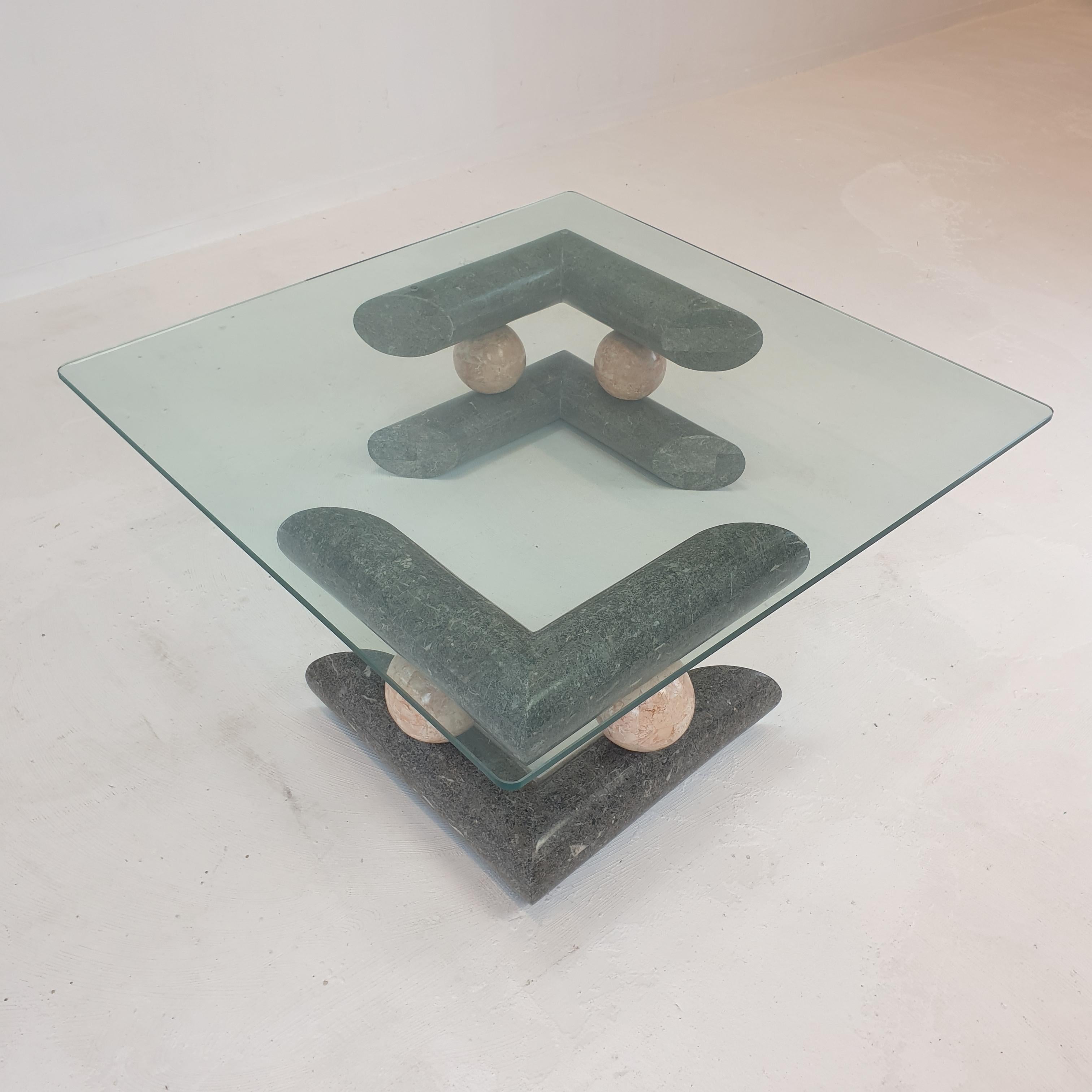 Unknown Fossil Stone Coffee Table, 1980s For Sale