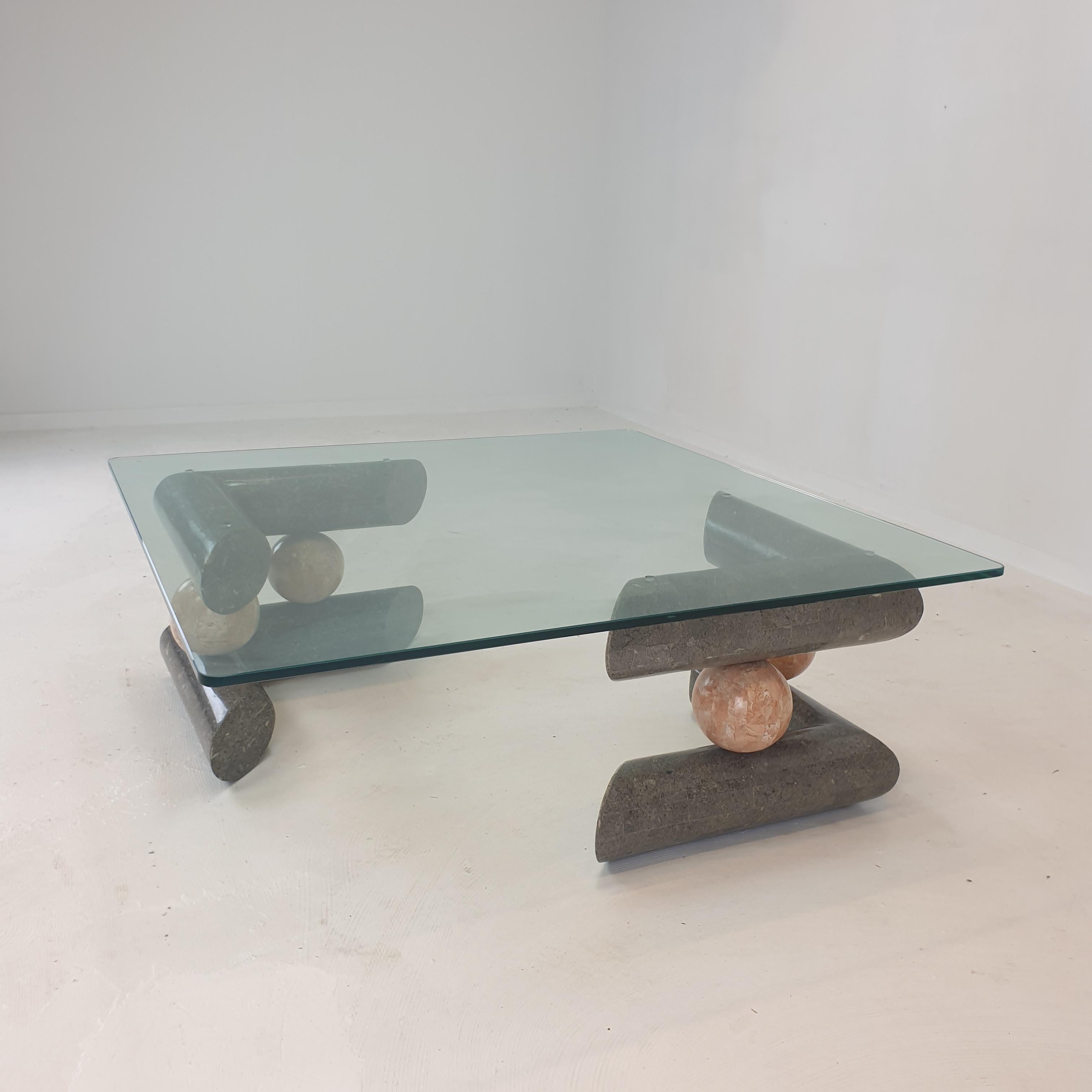 Fossil Stone Coffee Table, 1980s In Good Condition For Sale In Oud Beijerland, NL