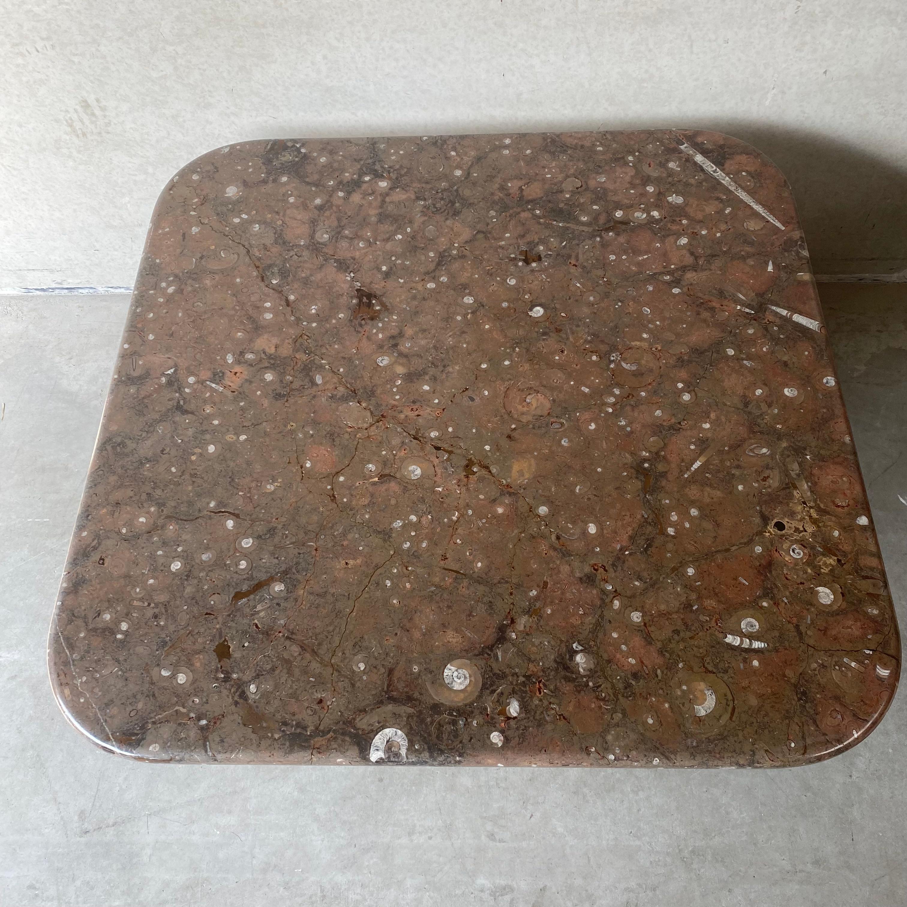 Table basse en pierre fossile att. Heinz Lilienthal, Allemagne, années 1980 en vente 3