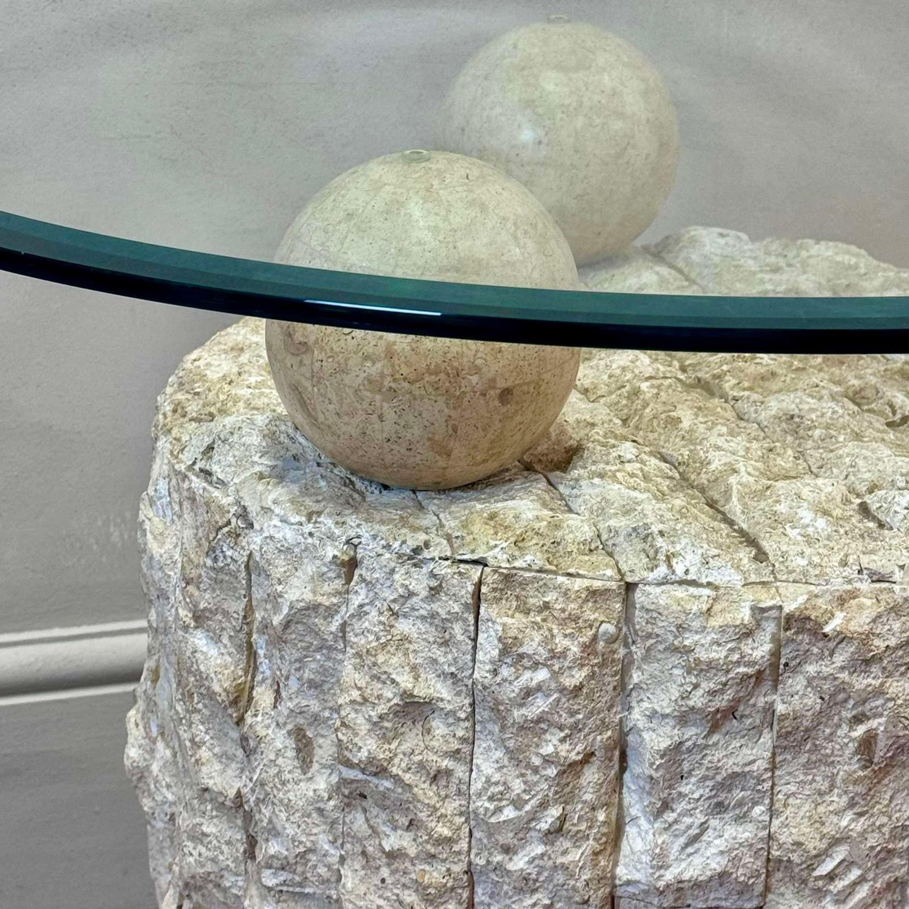 Hand-Crafted Fossil Stone Coffee Table by Pierre Magnussen Ponte For Sale