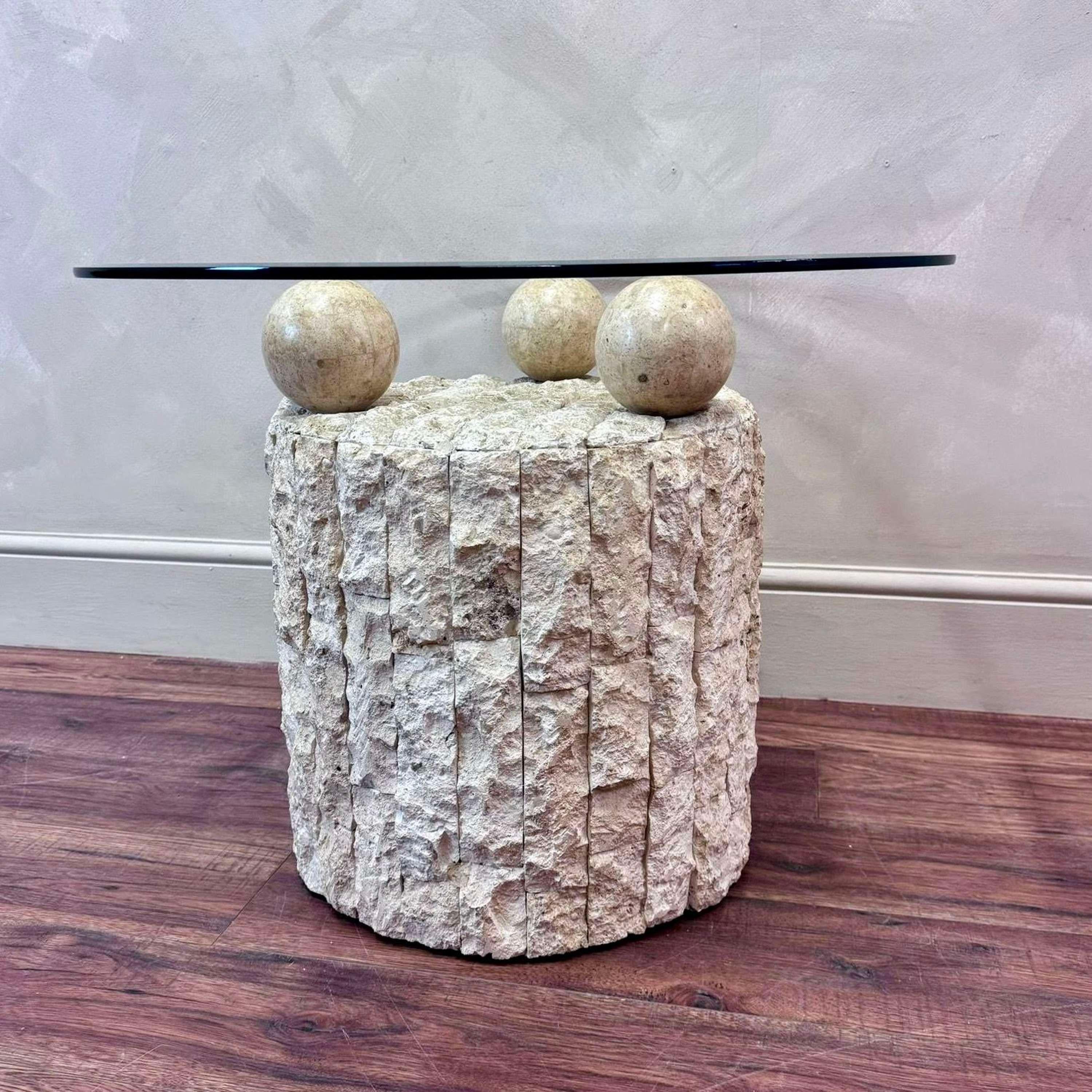 20ième siècle Table basse Fossil Stone de Pierre Magnussen Ponte en vente